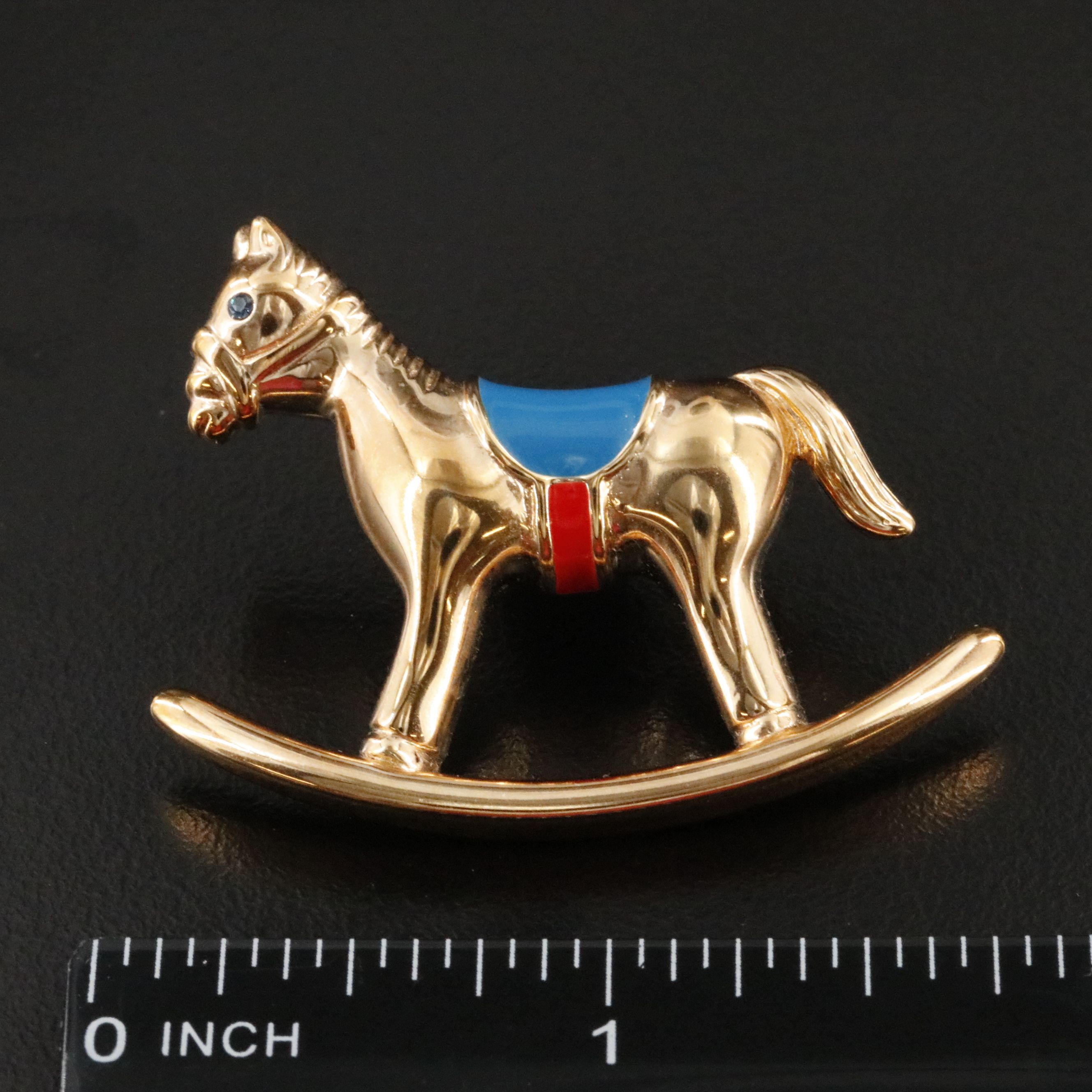 Krementz Enamel Hobby Horse Brooch