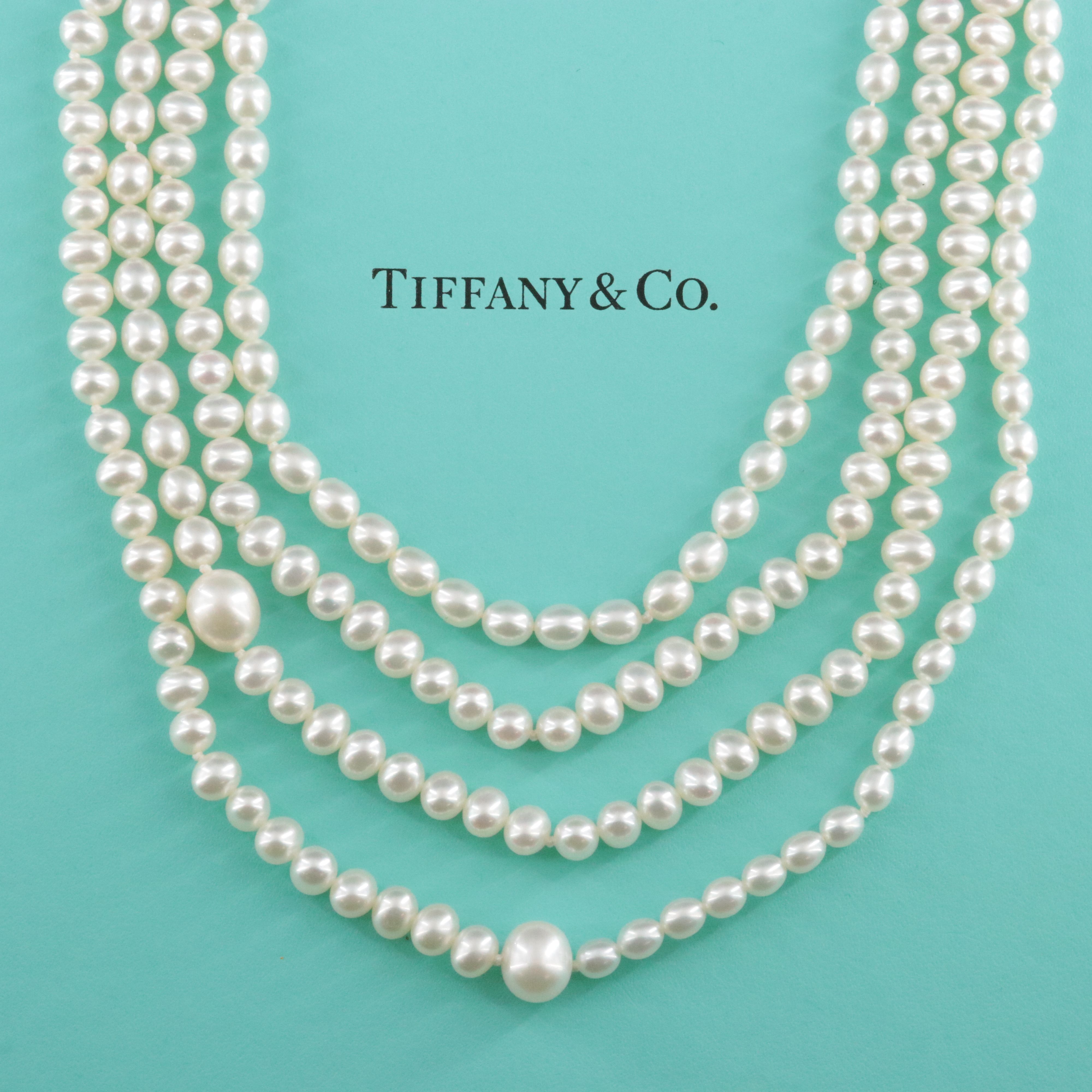 Tiffany & Co. Ziegfeld Endless Pearl Necklace with 18K Bead