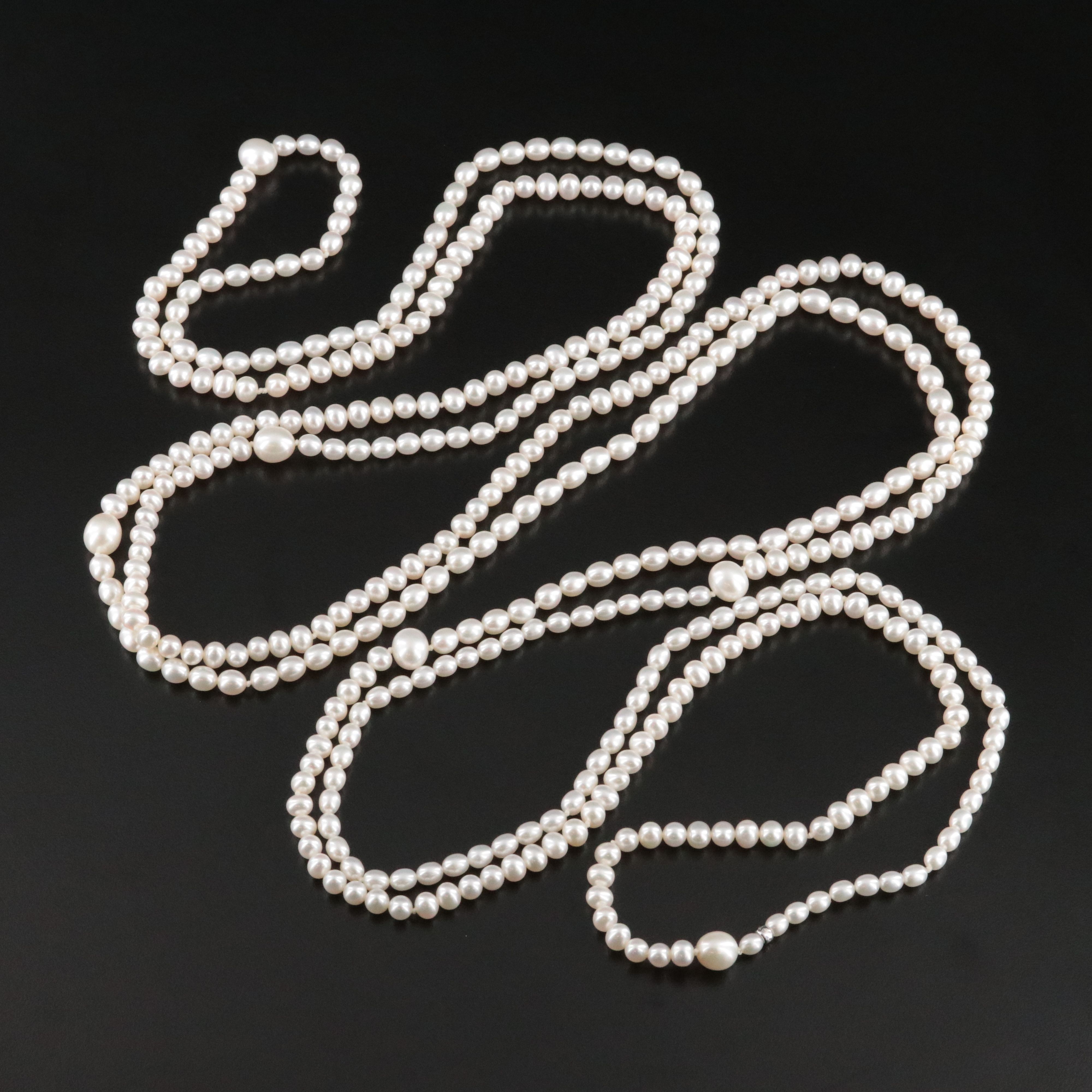 Tiffany & Co. Ziegfeld Endless Pearl Necklace with 18K Bead