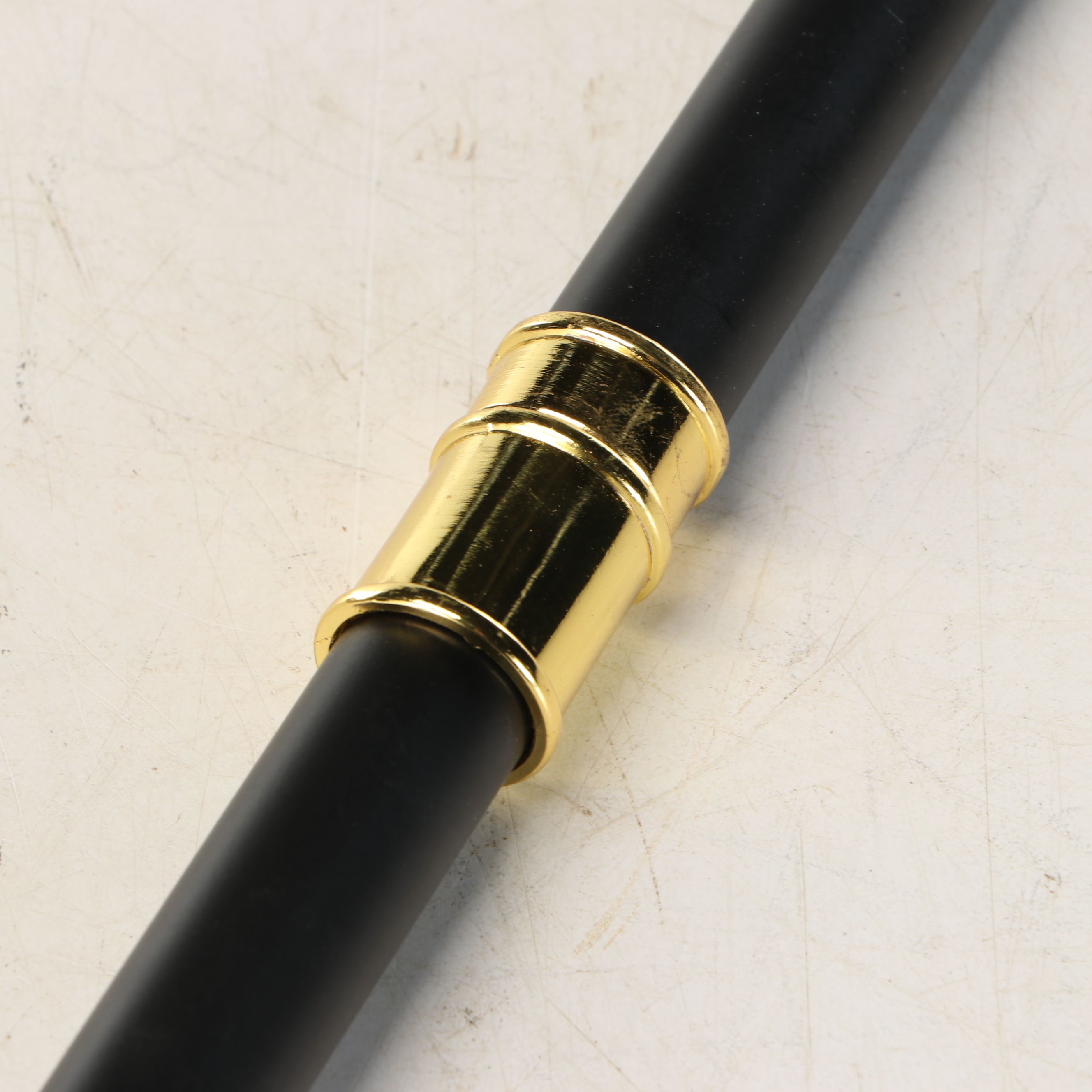 Floral Arabesque Gold Tone Derby-Handled Walking Cane