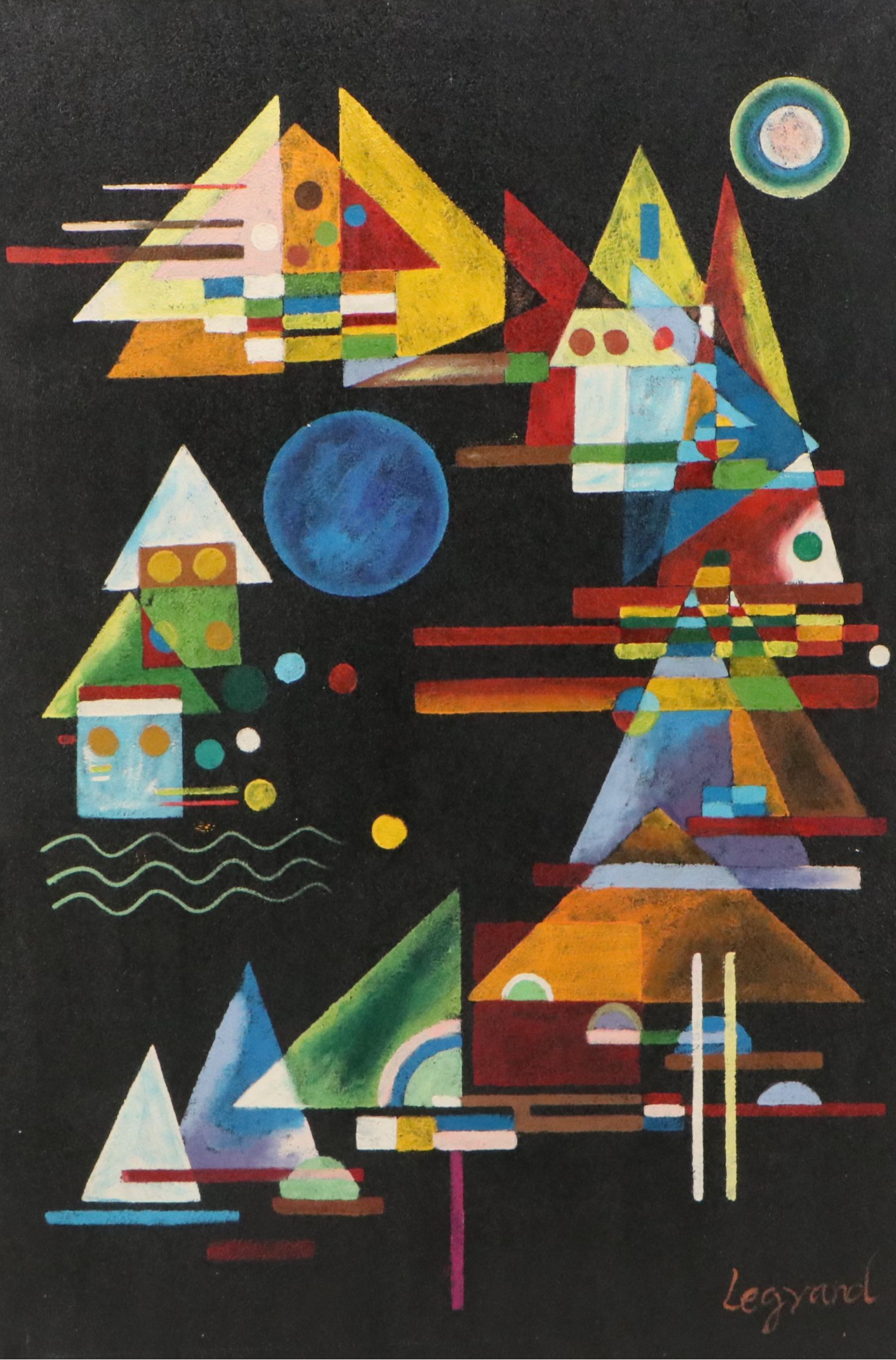 Copy Acrylic Painting After Wassily Kandinsky "Points in the Curve"