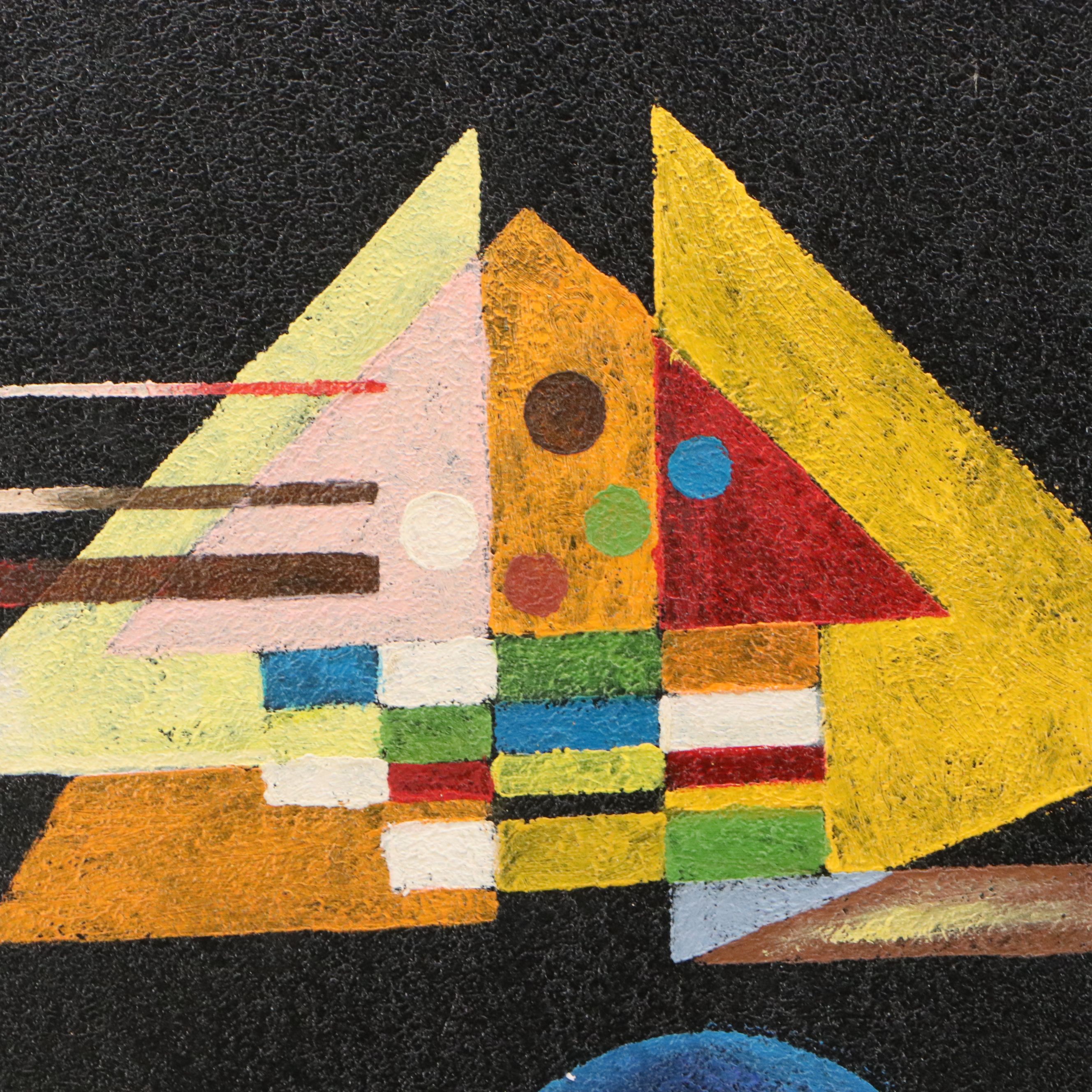 Copy Acrylic Painting After Wassily Kandinsky "Points in the Curve"