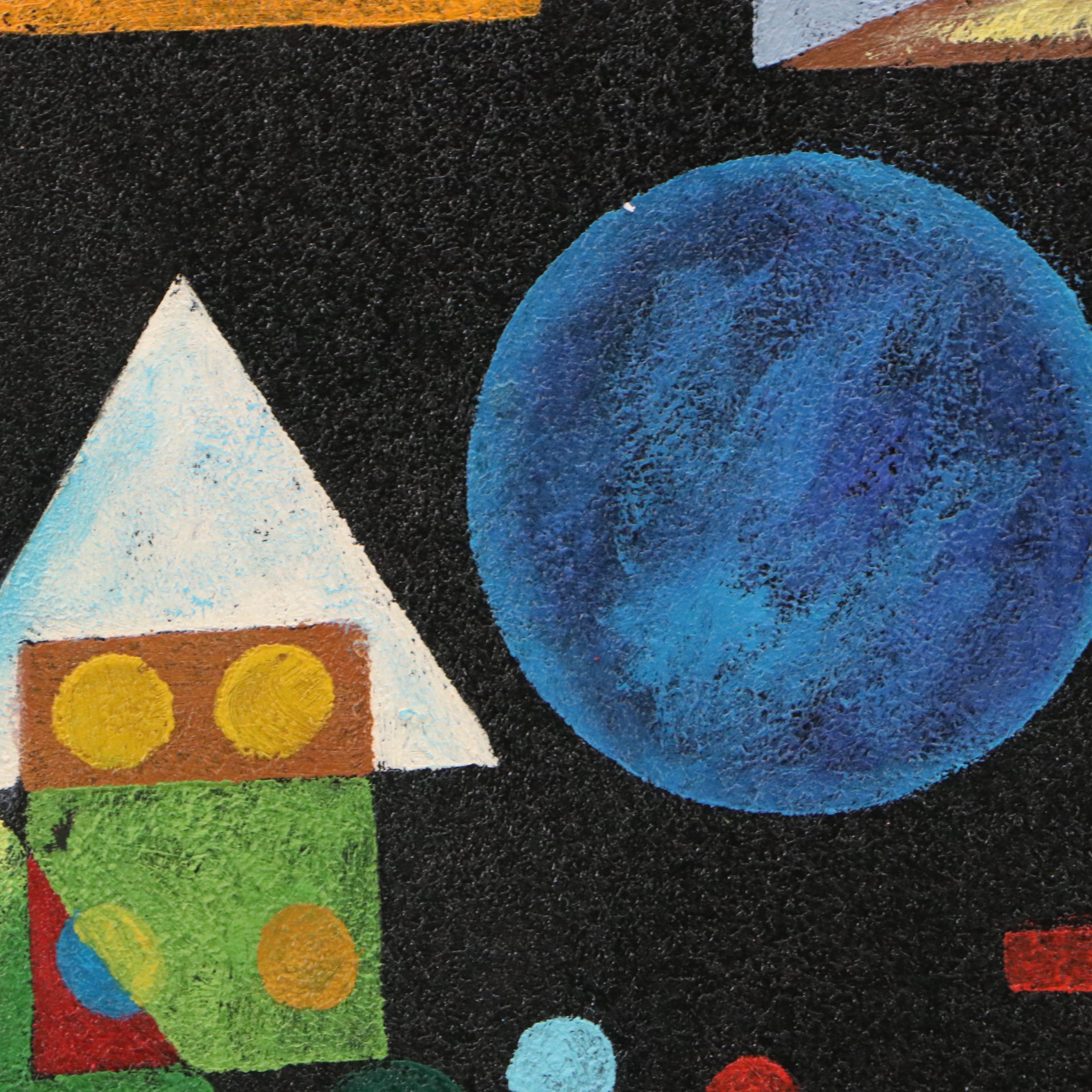 Copy Acrylic Painting After Wassily Kandinsky "Points in the Curve"