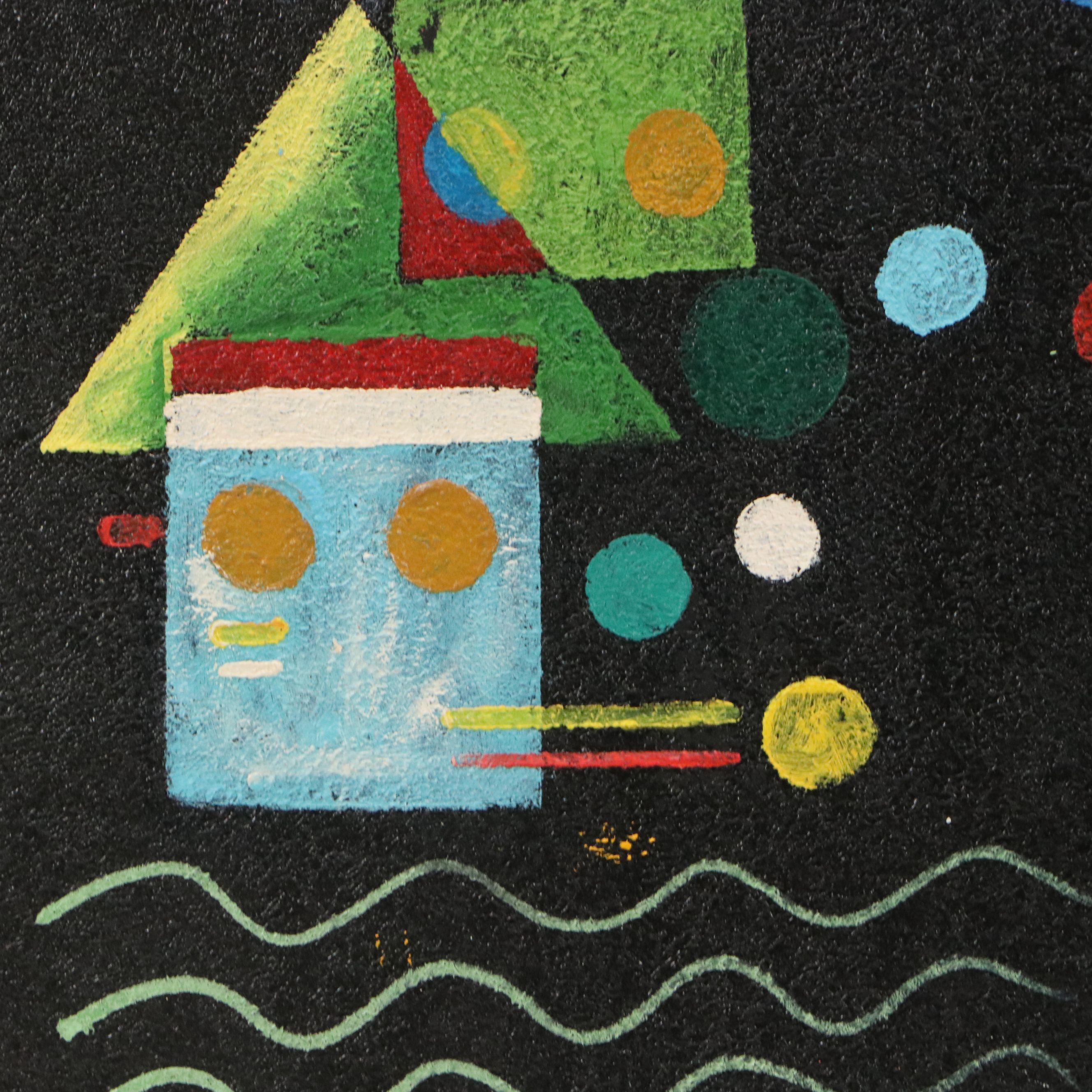 Copy Acrylic Painting After Wassily Kandinsky "Points in the Curve"