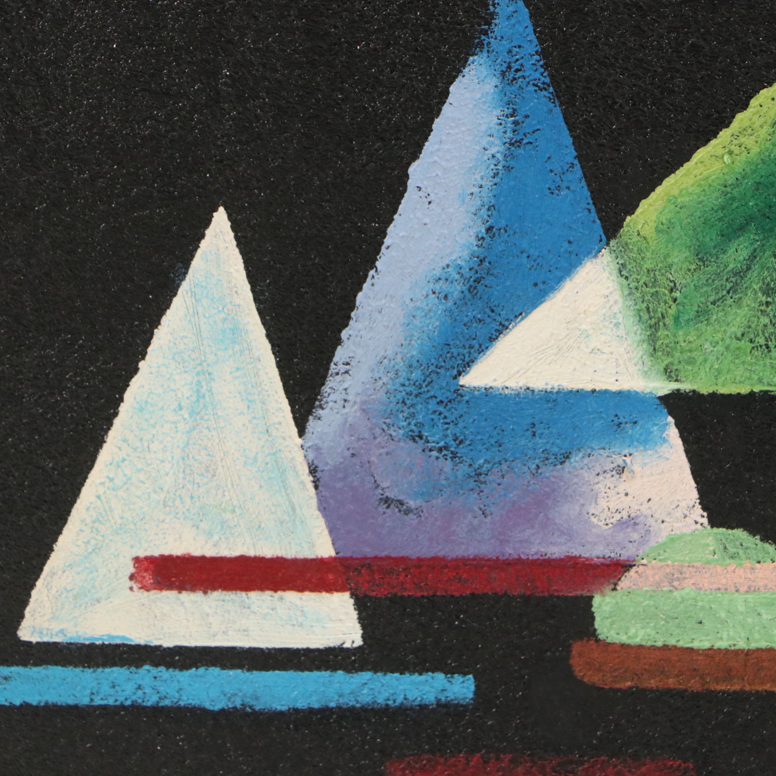 Copy Acrylic Painting After Wassily Kandinsky "Points in the Curve"