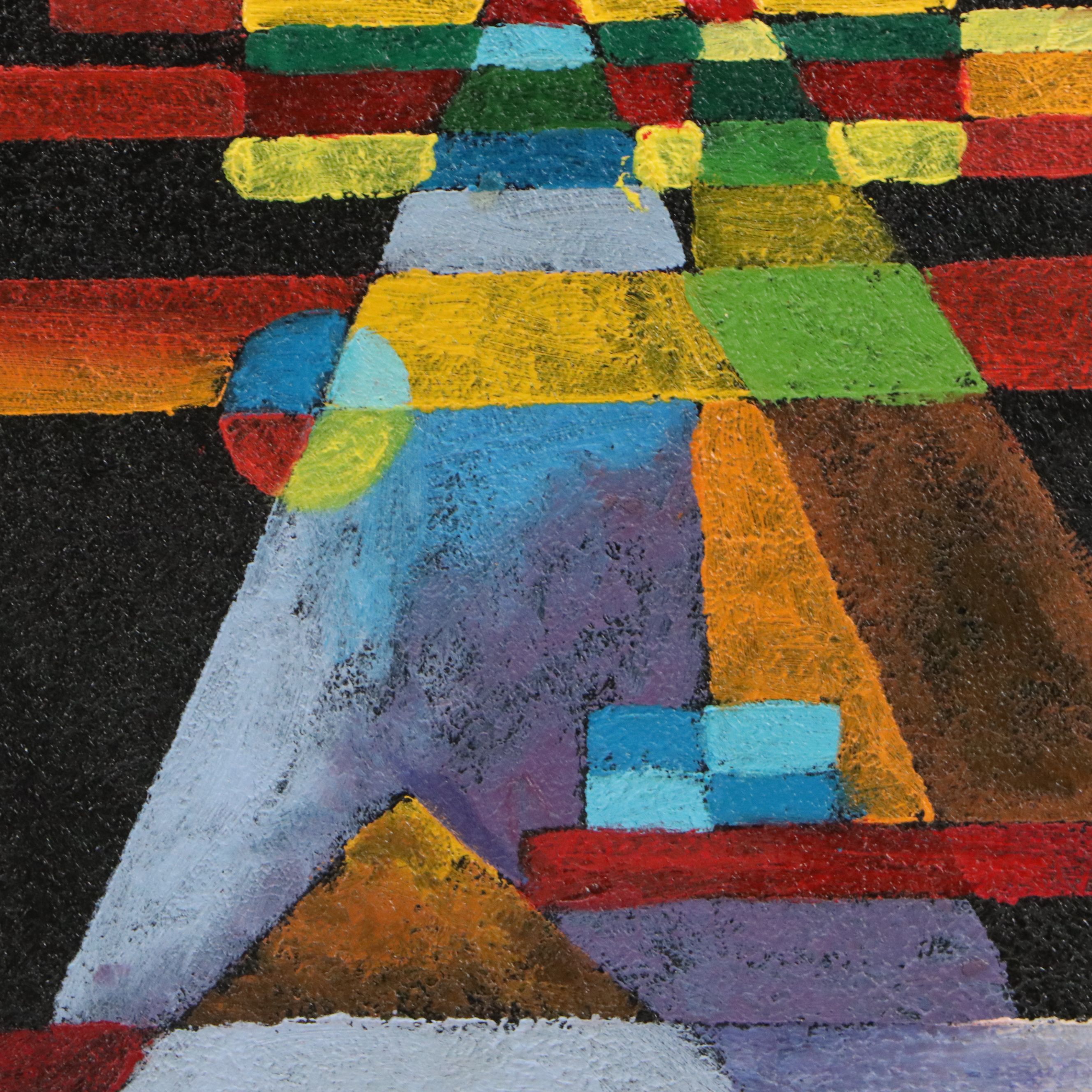 Copy Acrylic Painting After Wassily Kandinsky "Points in the Curve"