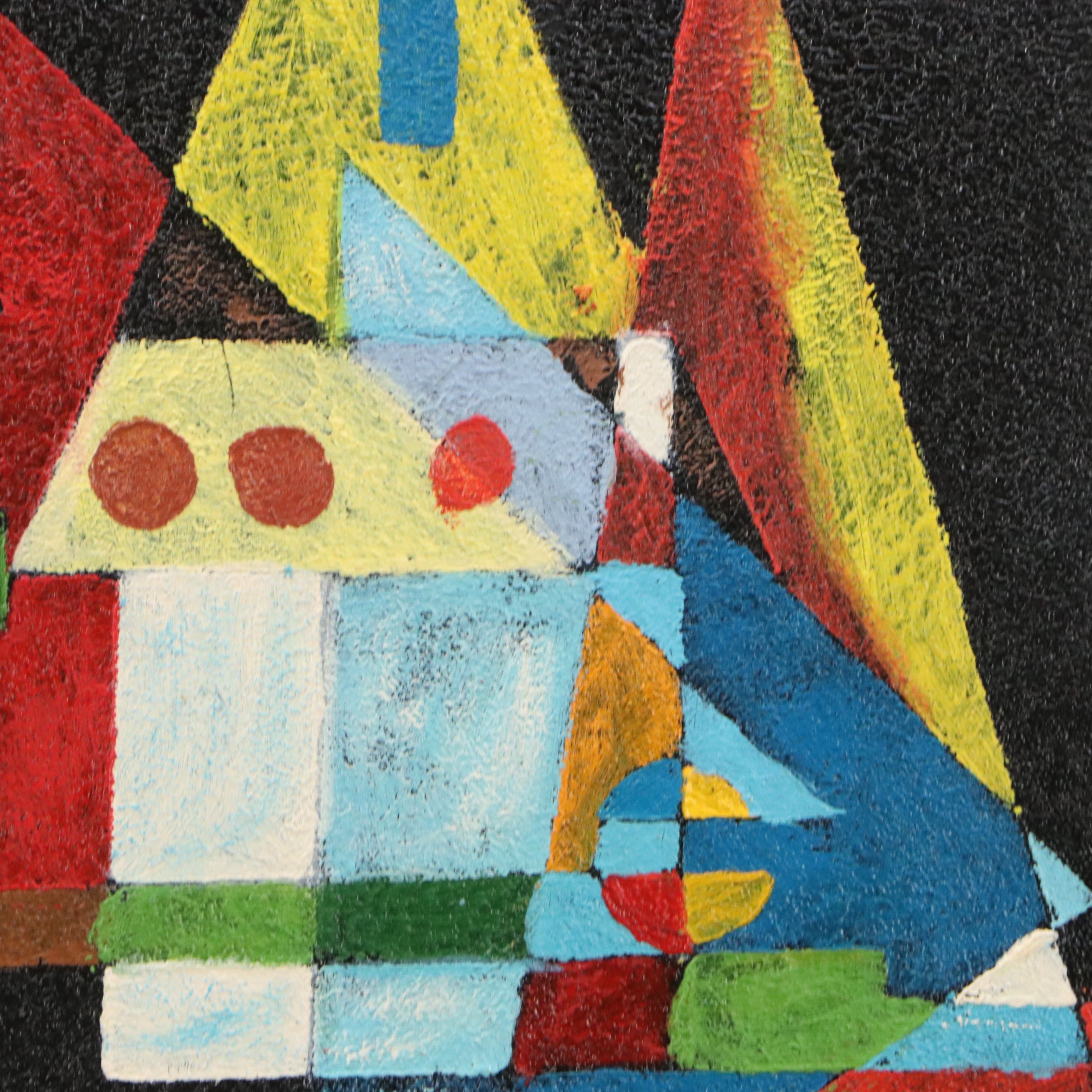 Copy Acrylic Painting After Wassily Kandinsky "Points in the Curve"