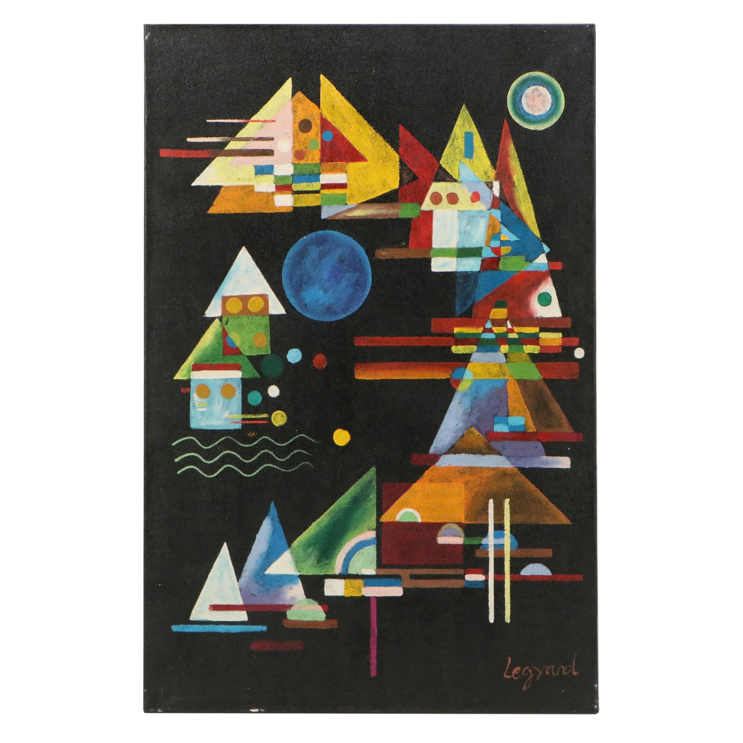 Copy Acrylic Painting After Wassily Kandinsky "Points in the Curve"