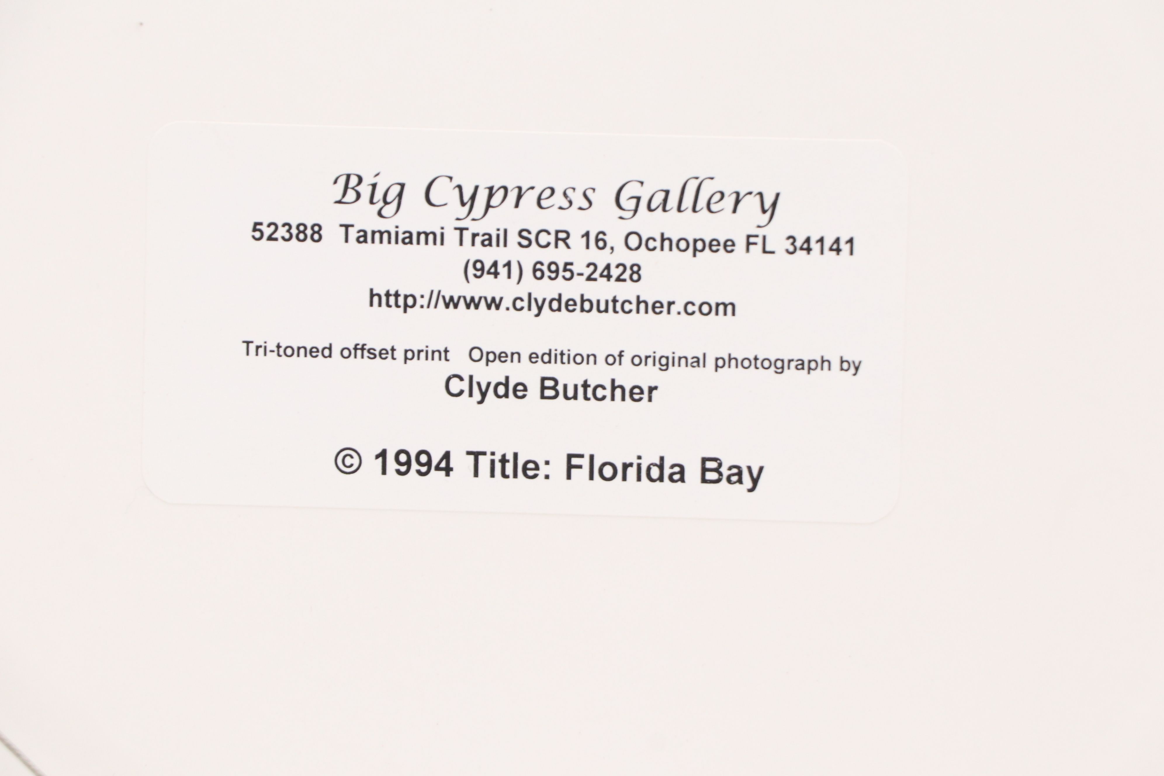 Clyde Butcher Offset Lithograph "Florida Bay," 21st Century