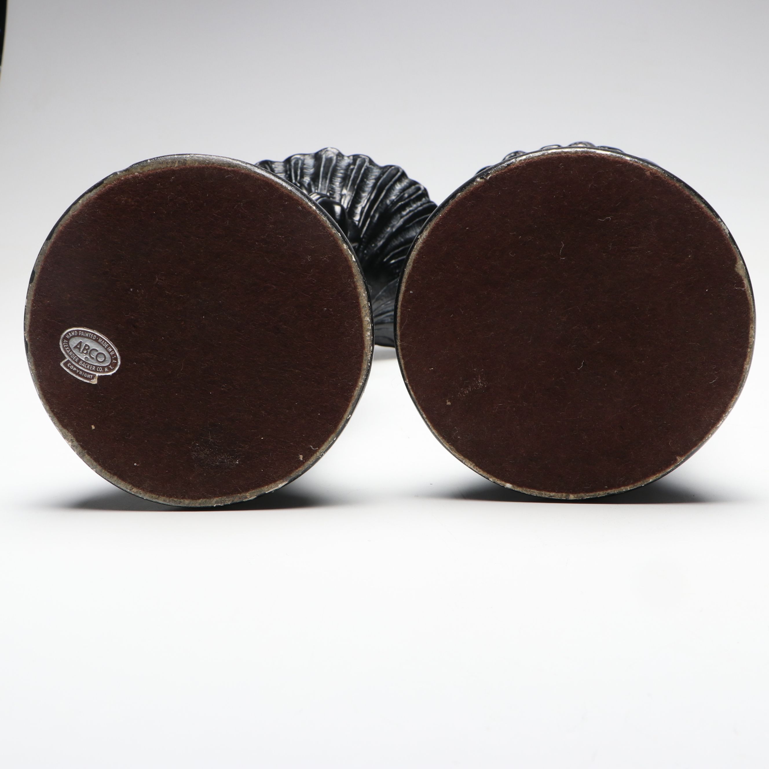 Alexander Backer Co. Chalkware Figural Pedestal Bowls, Mid-20th Century