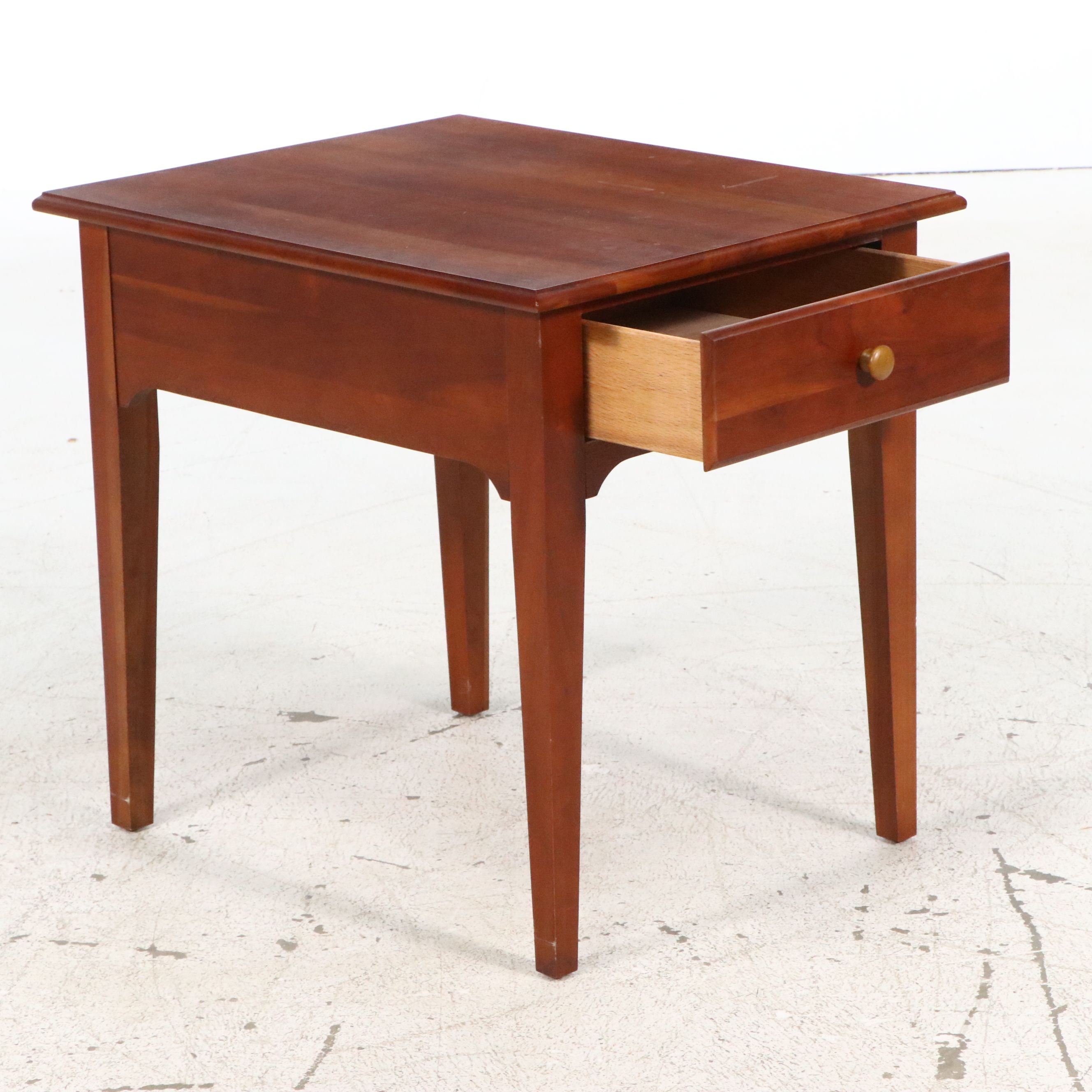 Pair of Cherry Wood Modern Hepplewhite Style Nightstands