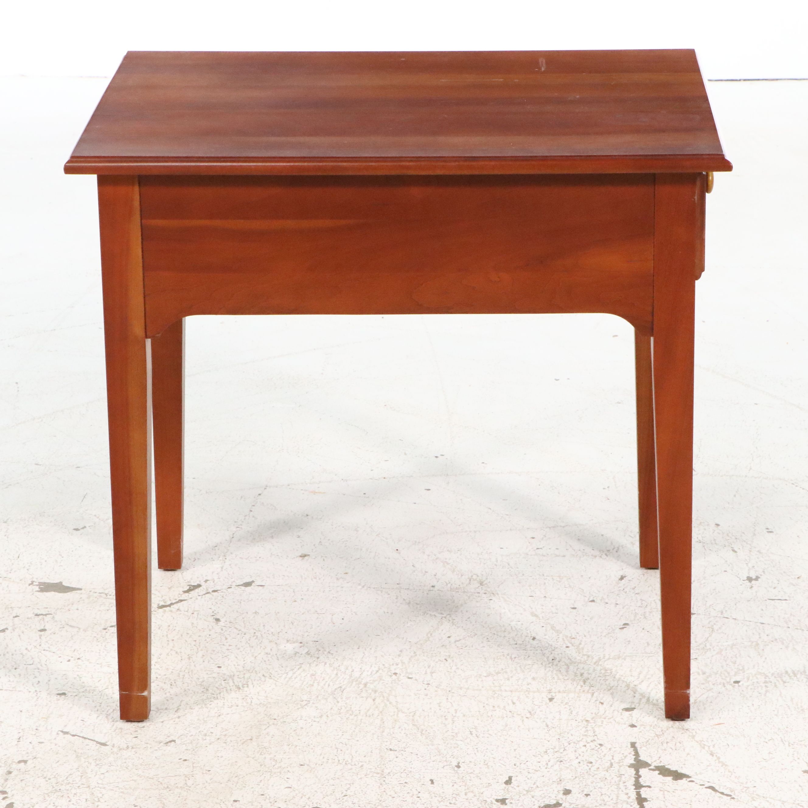 Pair of Cherry Wood Modern Hepplewhite Style Nightstands