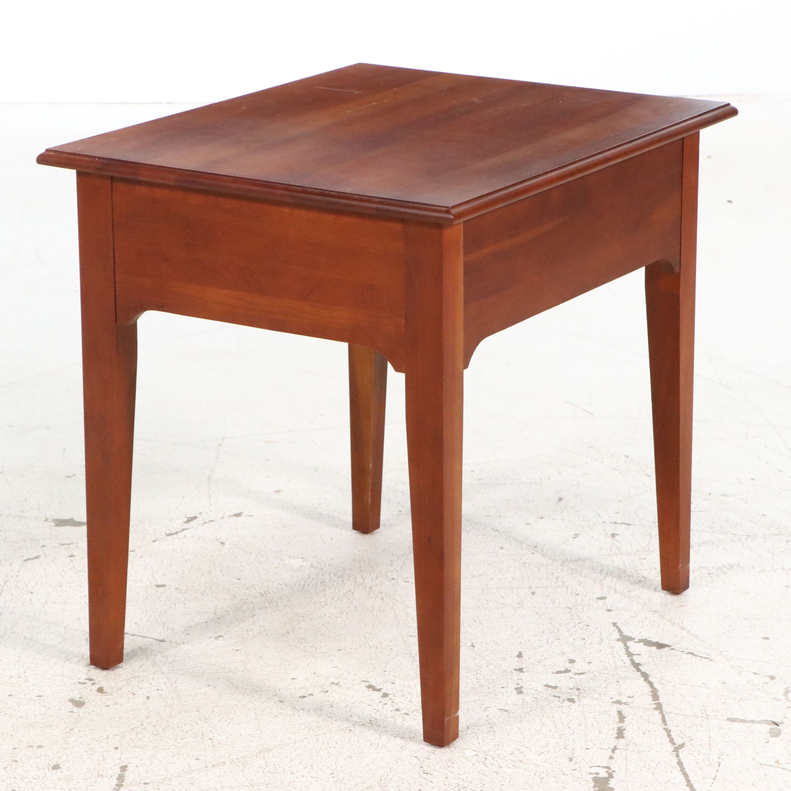 Pair of Cherry Wood Modern Hepplewhite Style Nightstands