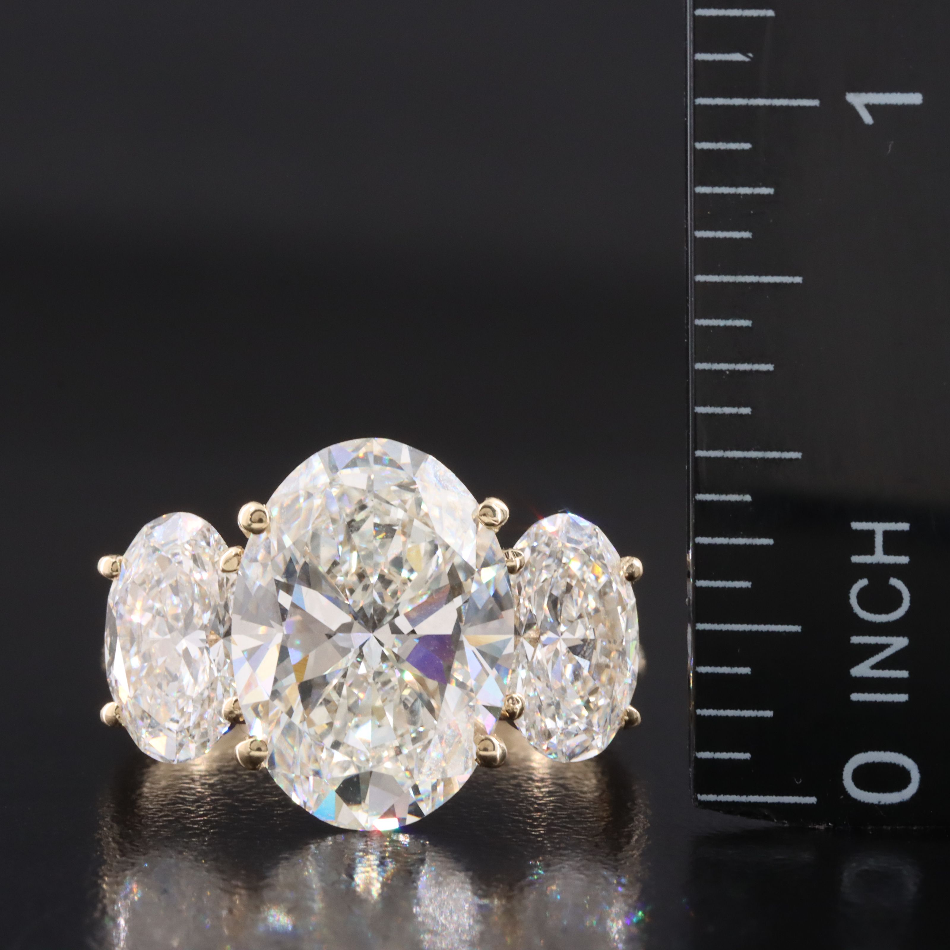 14K 10.41 CTW Lab Grown Diamond Three Stone Ring with IGI Report