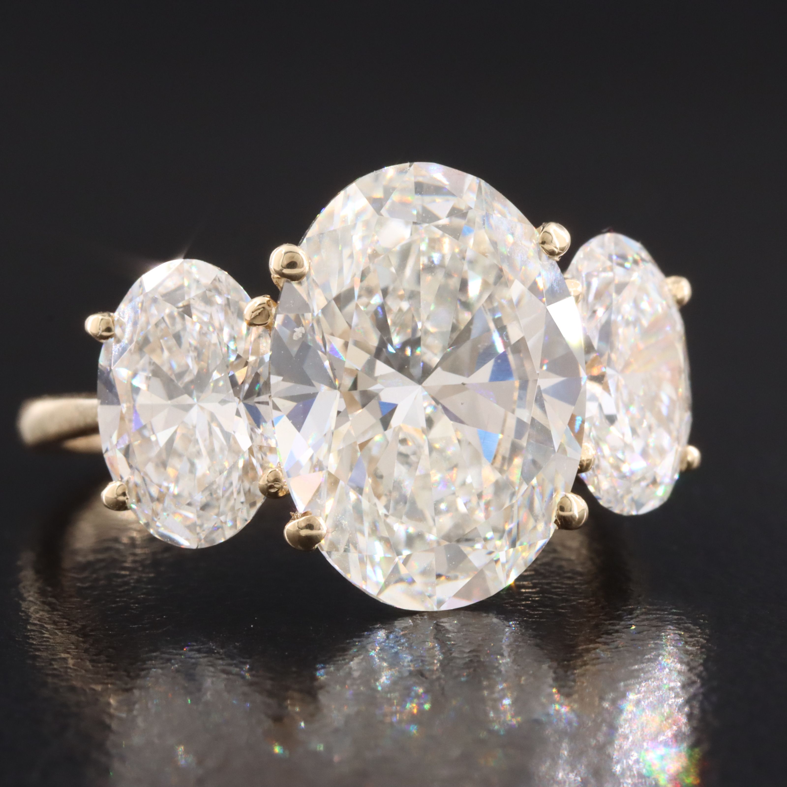 14K 10.41 CTW Lab Grown Diamond Three Stone Ring with IGI Report