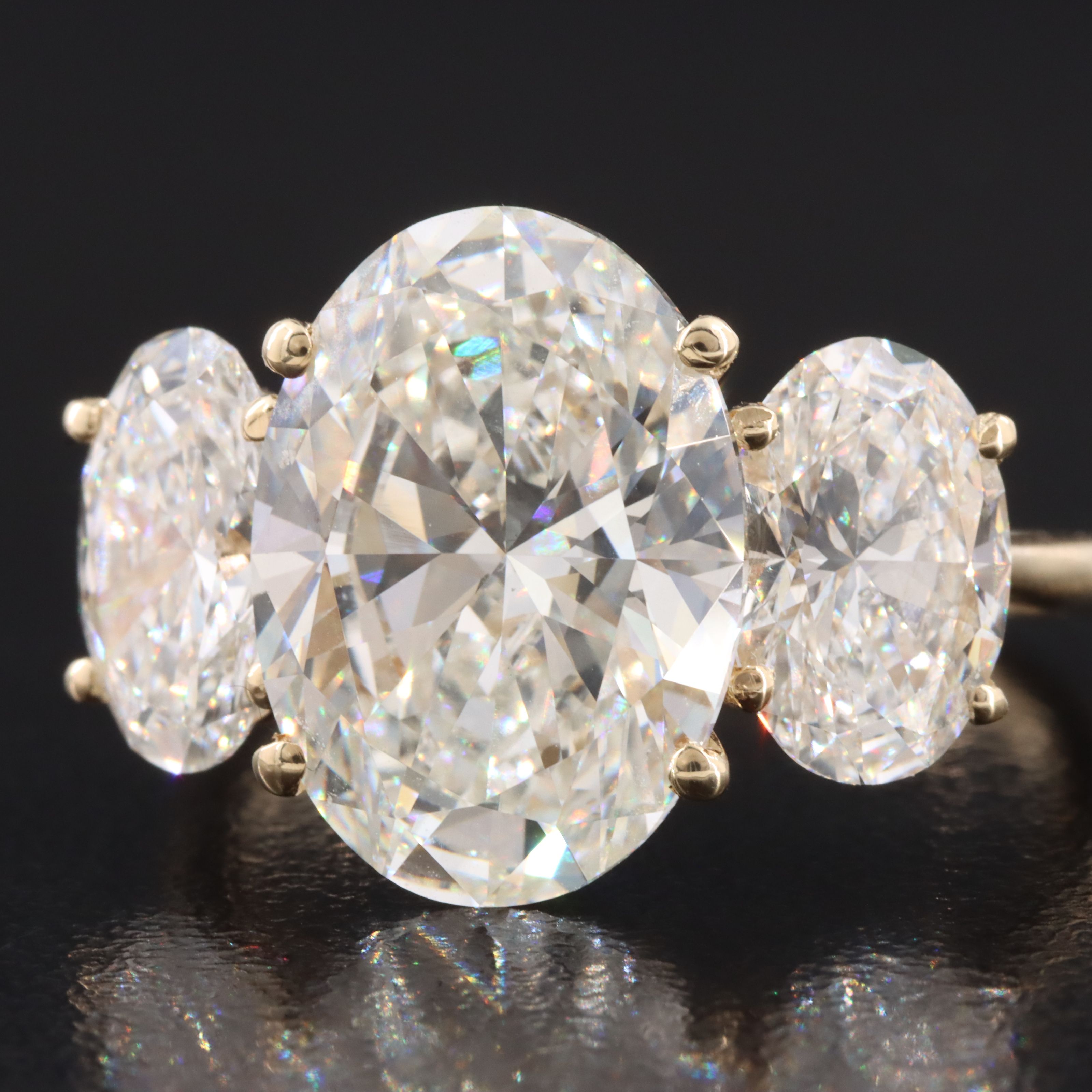 14K 10.41 CTW Lab Grown Diamond Three Stone Ring with IGI Report