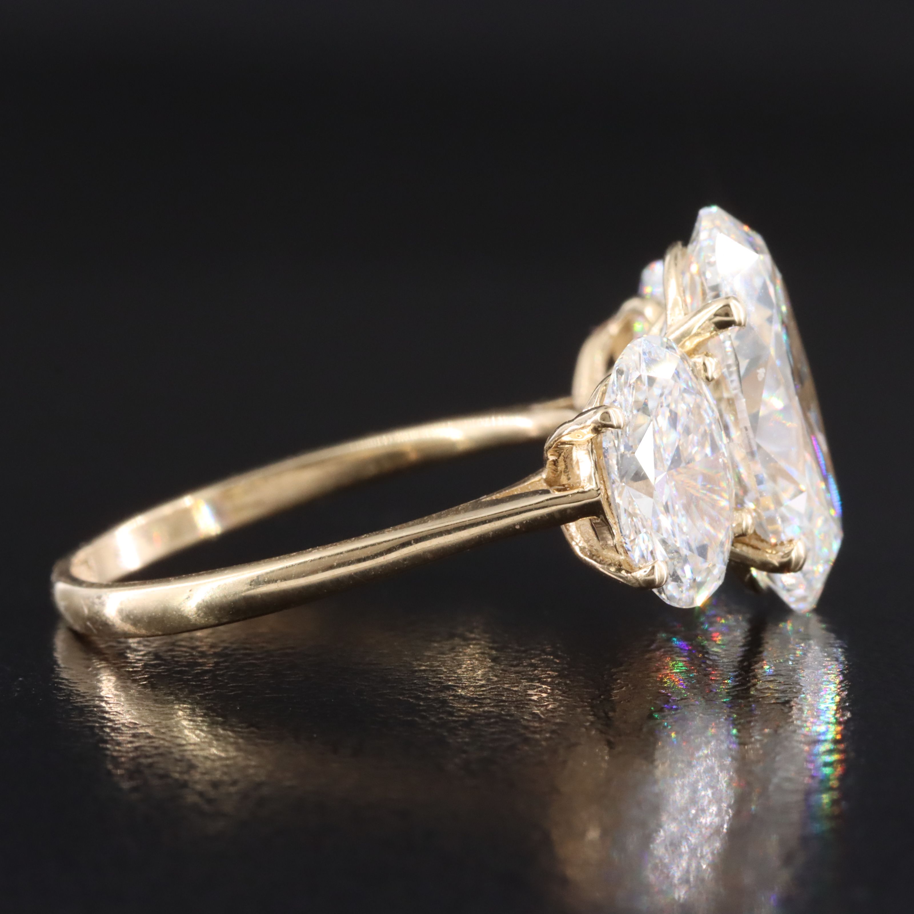 14K 10.41 CTW Lab Grown Diamond Three Stone Ring with IGI Report