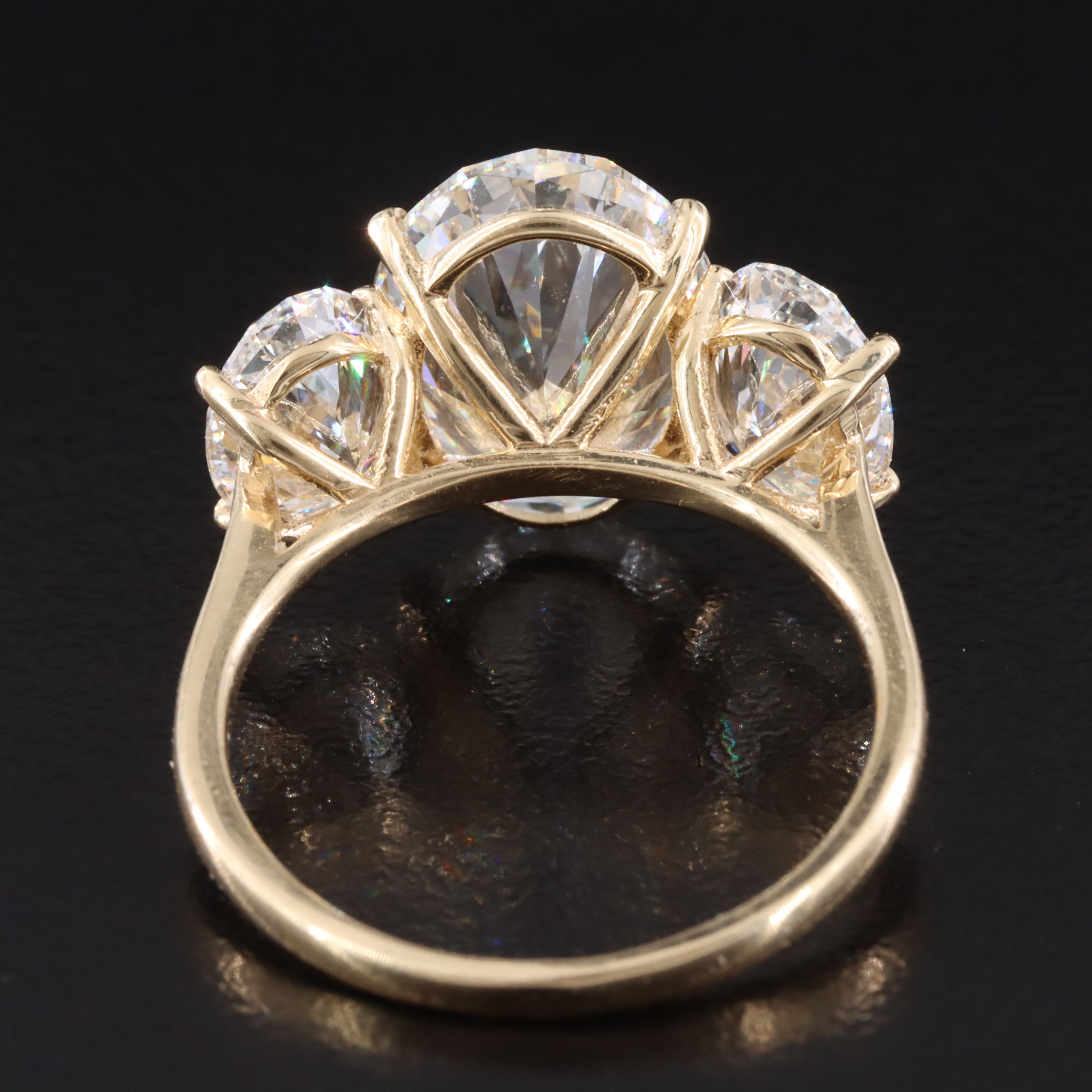 14K 10.41 CTW Lab Grown Diamond Three Stone Ring with IGI Report