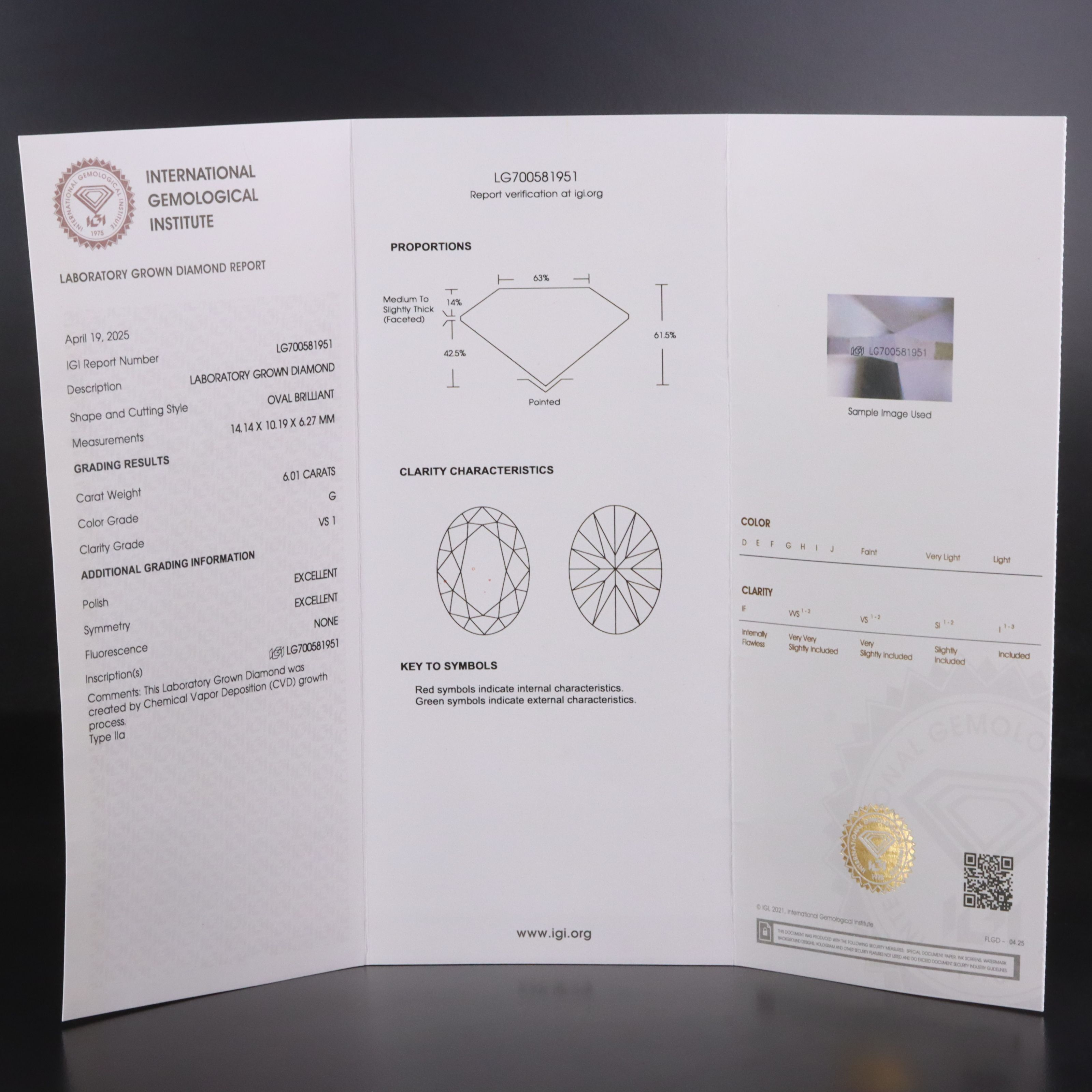 14K 10.41 CTW Lab Grown Diamond Three Stone Ring with IGI Report