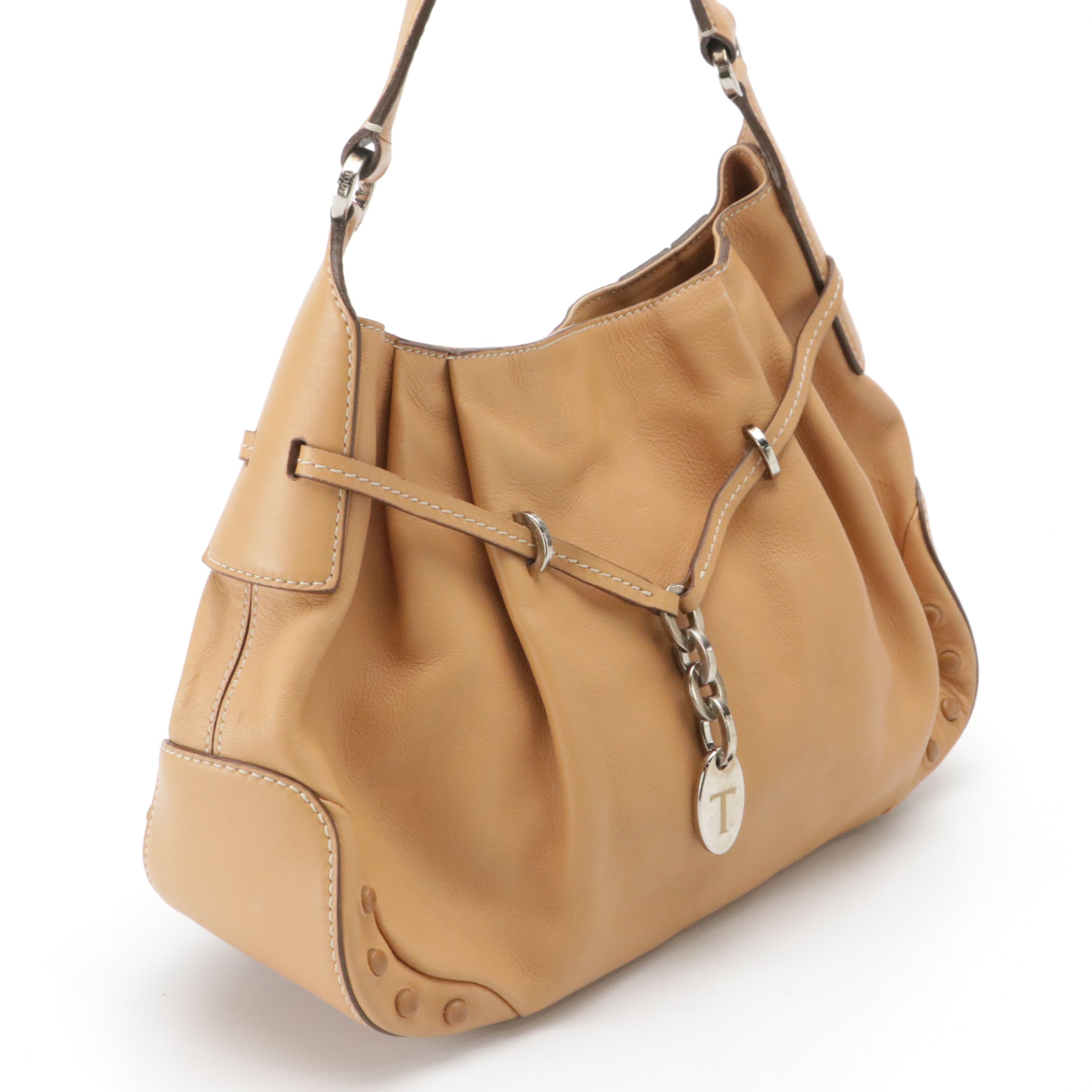 Tod's Hobo Shoulder Bag in Tan Leather