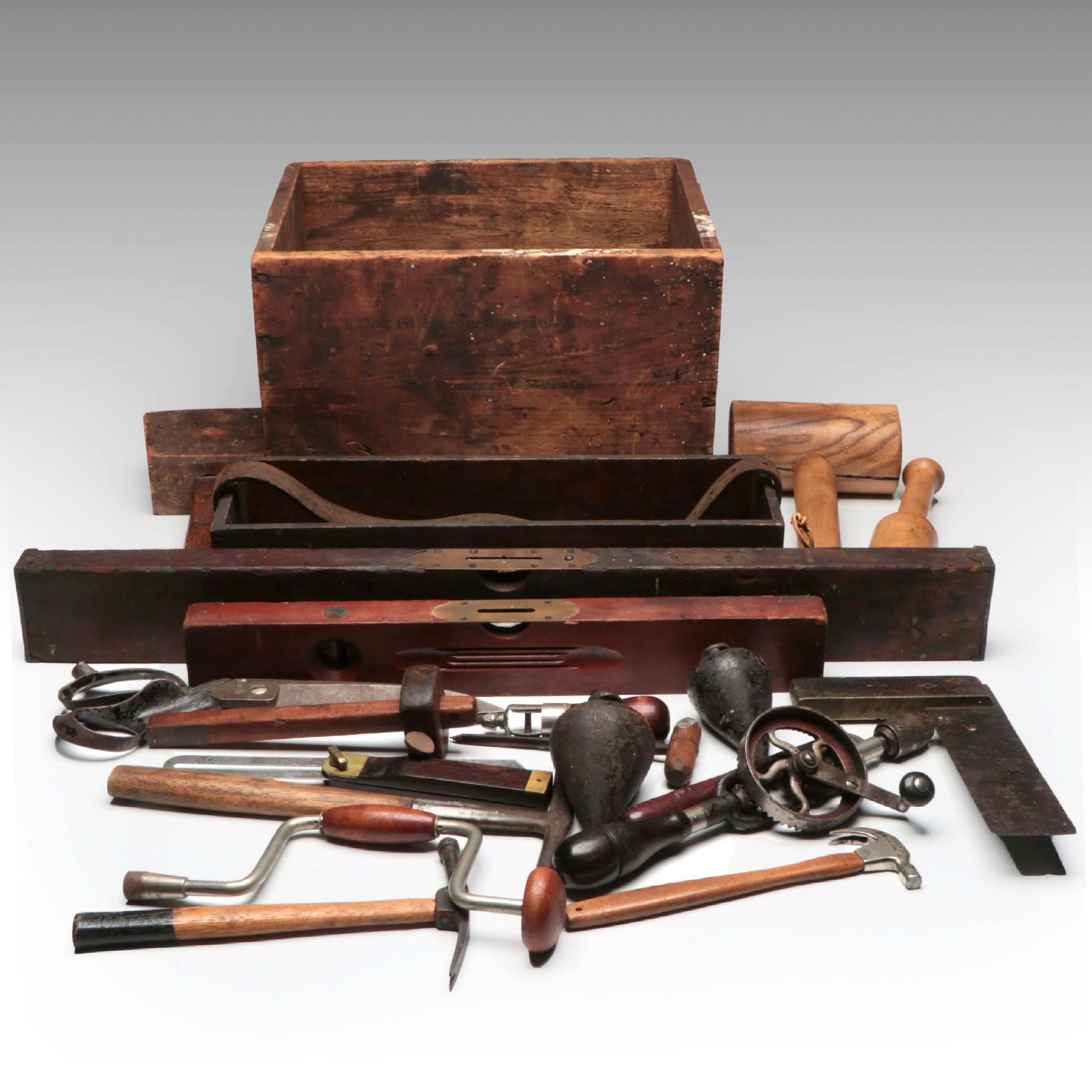 Clauss Industrial Shears, Levels, Hand Drills and More Vintage and Antique Tools