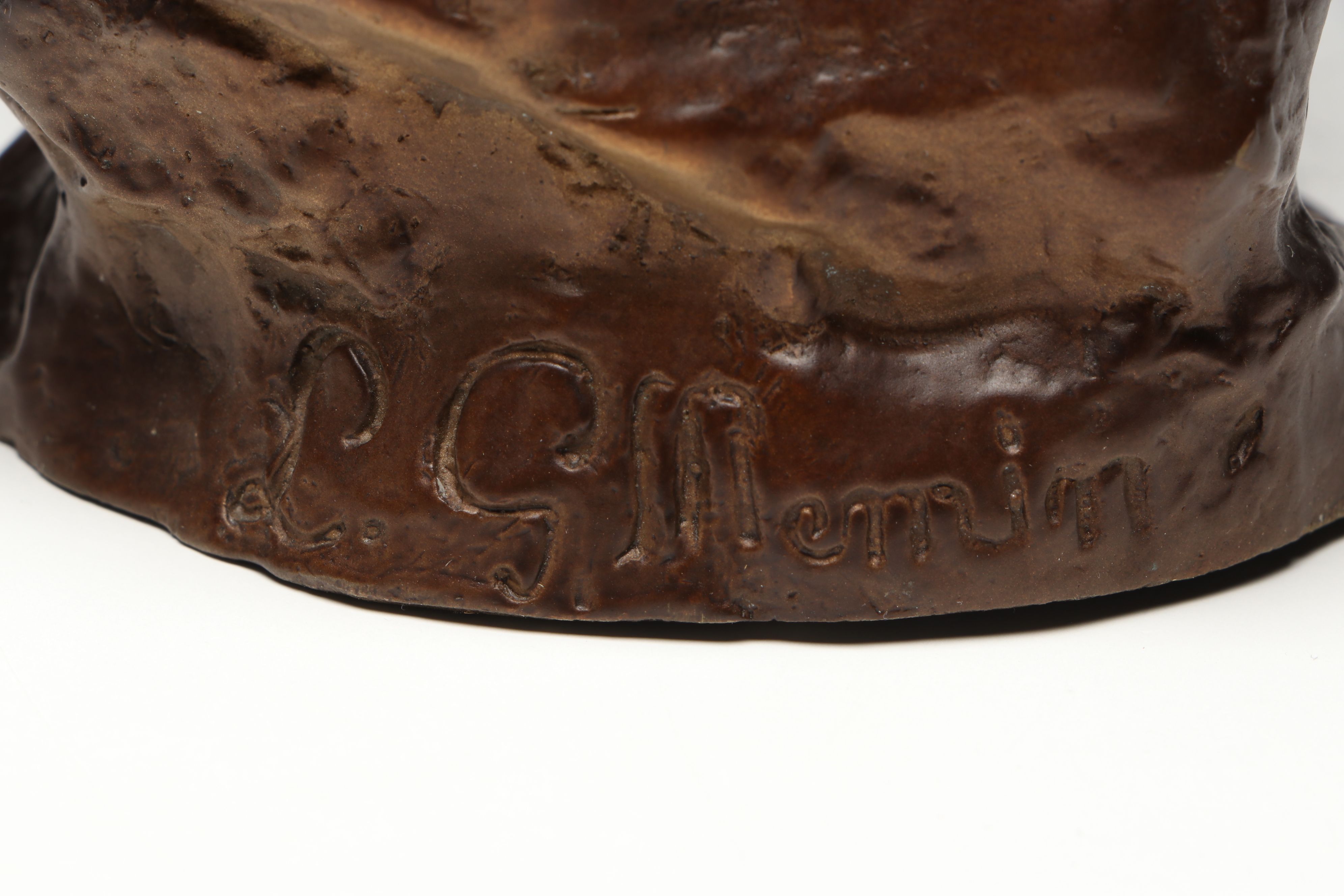 Art Nouveau Style Bronzed Spelter Girl with Birds After Émile Guillemin