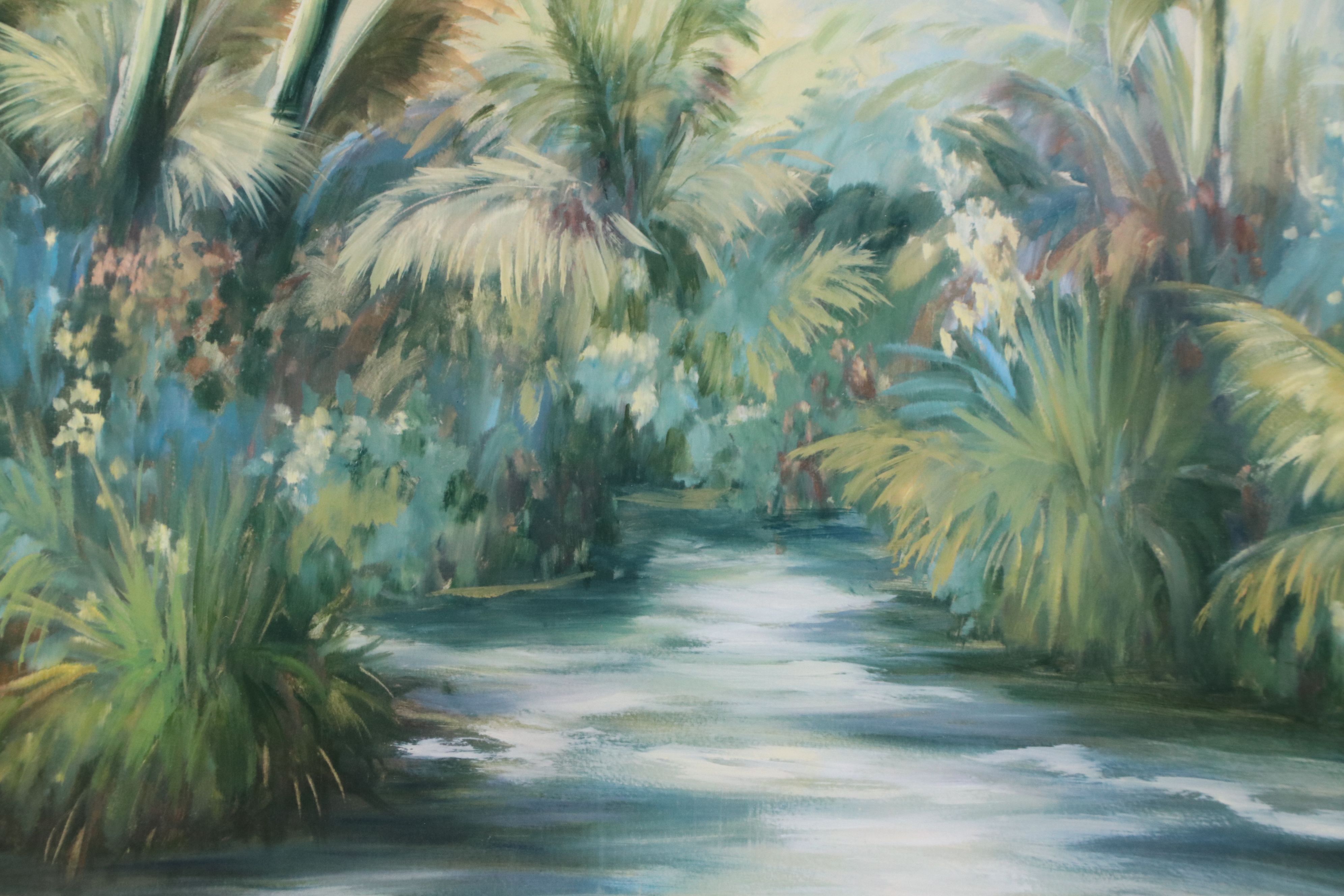 Offset Lithograph of Tropical Landscape, 21st Century