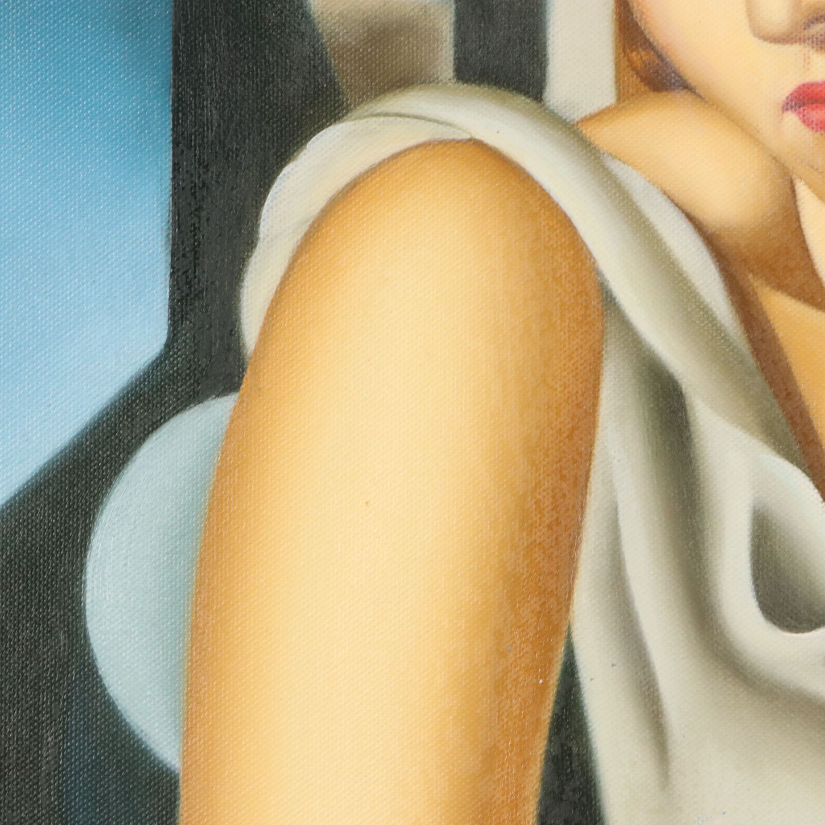 After Tamara De Lempicka Oil Master Copy of "Madame M.," 21st Century
