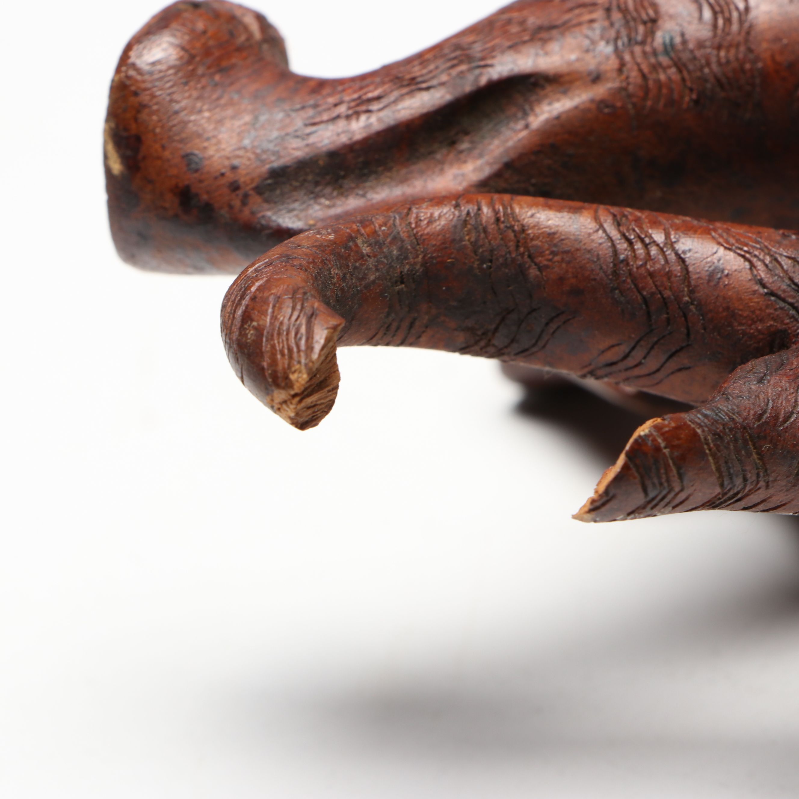 Folk Art Style Carved Wooden Lion, Elephant, Tiger and Warthog Figurines