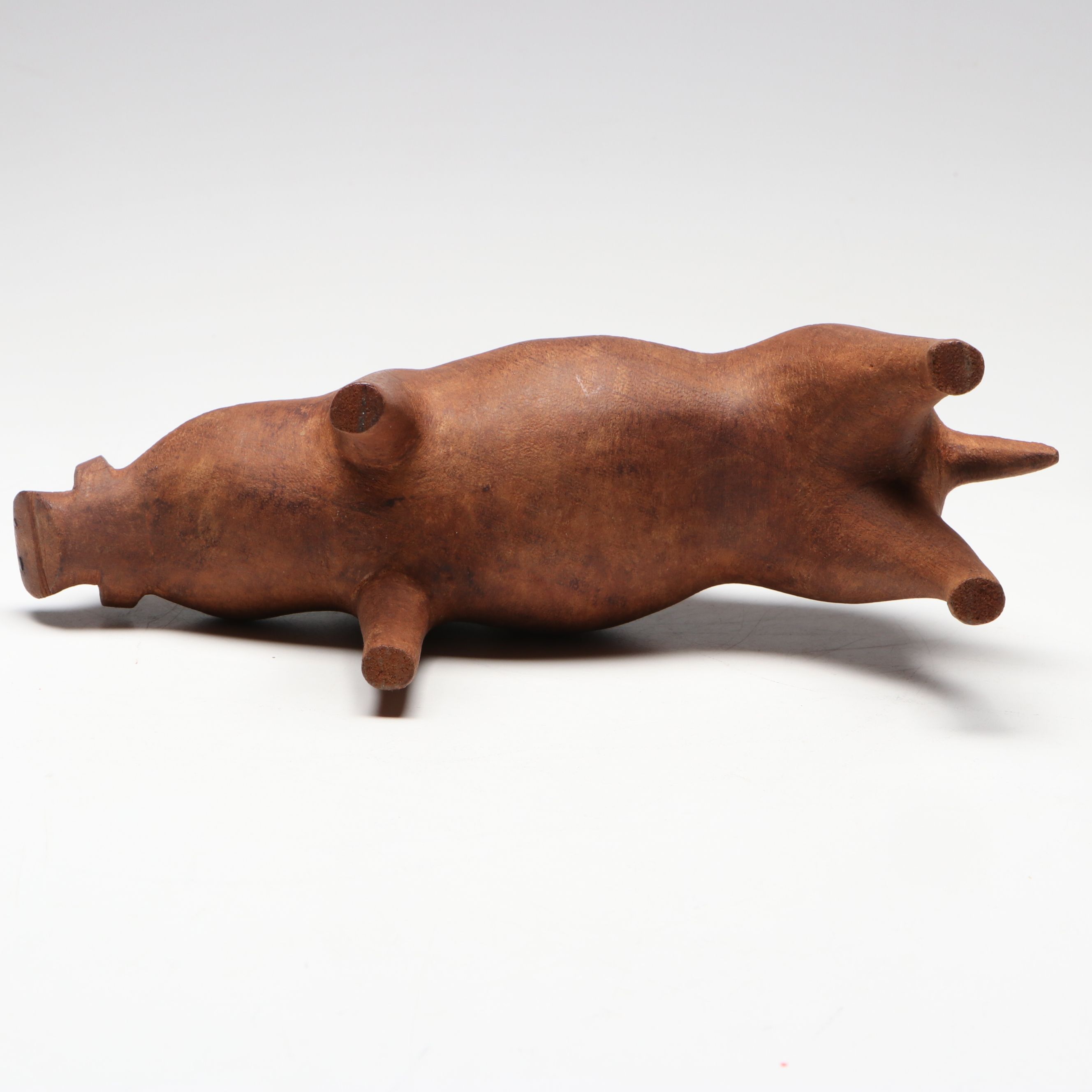 Folk Art Style Carved Wooden Lion, Elephant, Tiger and Warthog Figurines