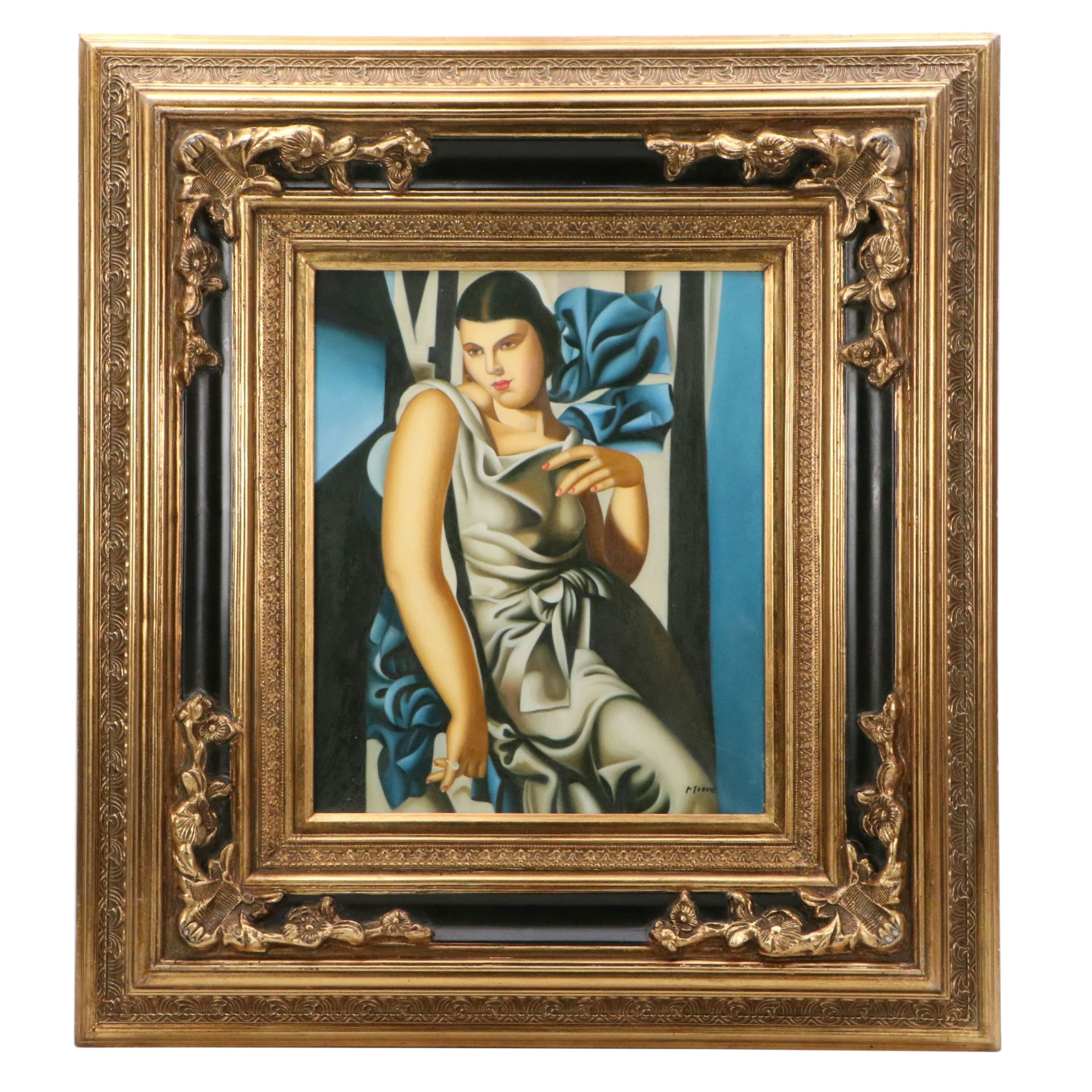 After Tamara De Lempicka Oil Master Copy of "Madame M.," 21st Century