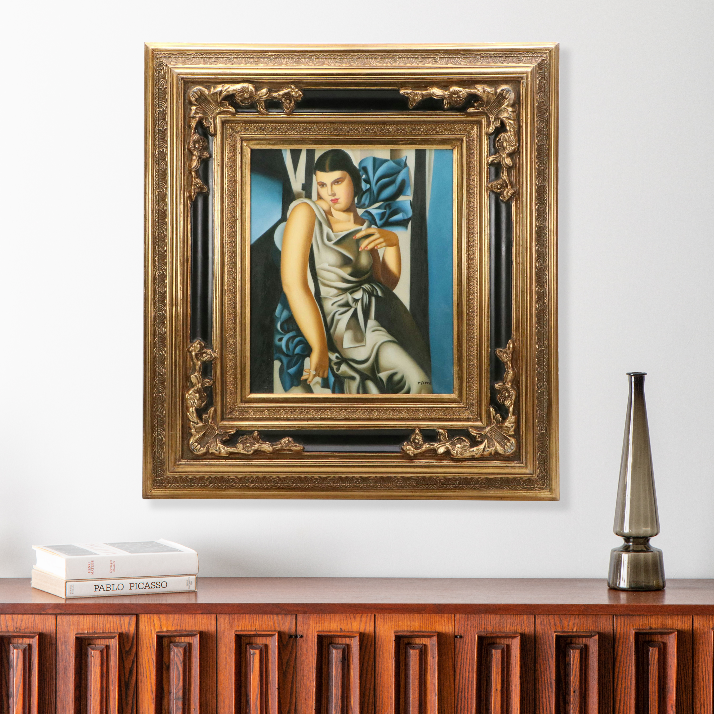 After Tamara De Lempicka Oil Master Copy of "Madame M.," 21st Century