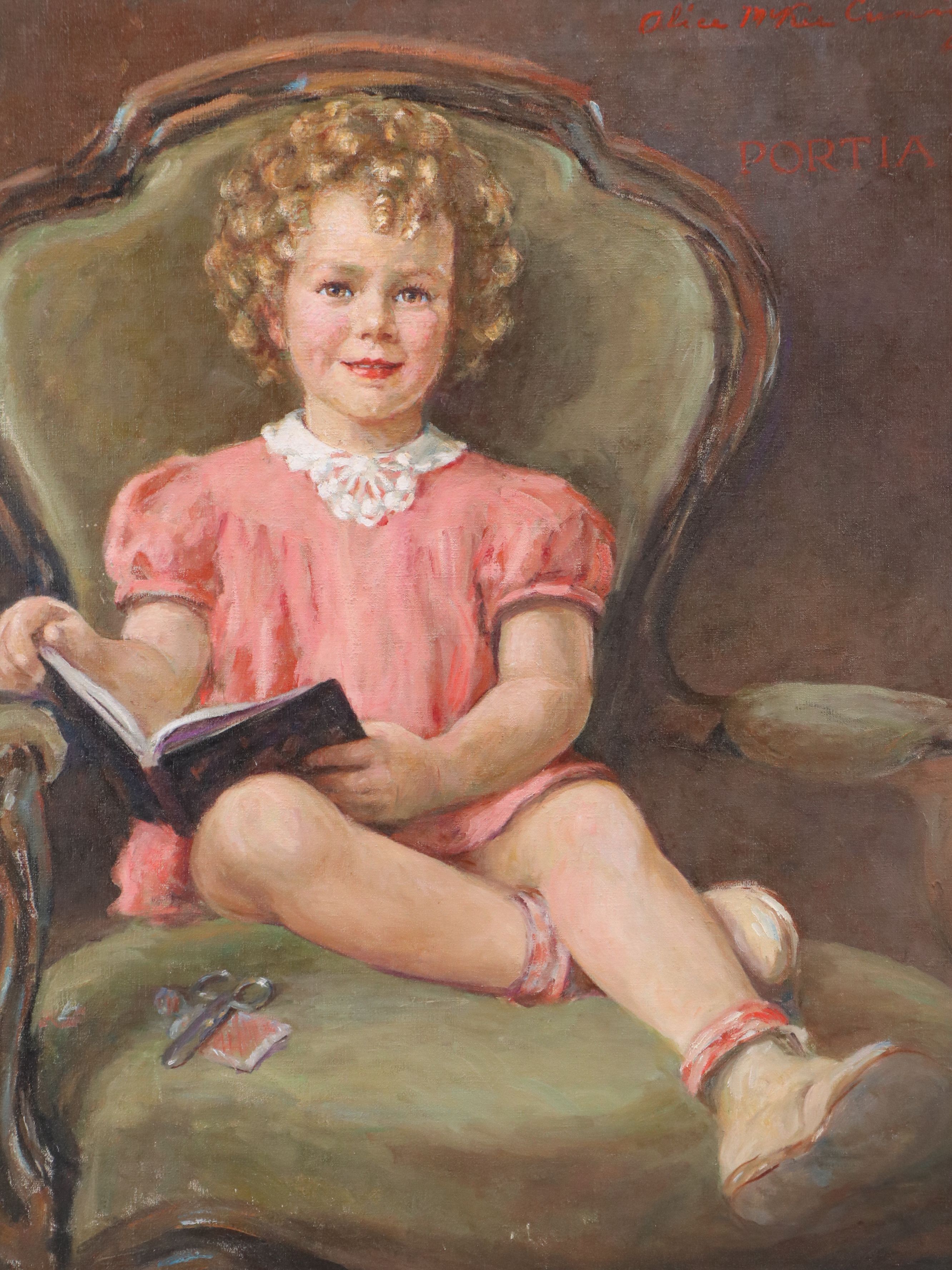 Alice McKee Cumming Oil Portrait "Portia Payseur, Age 5 Years," 1936