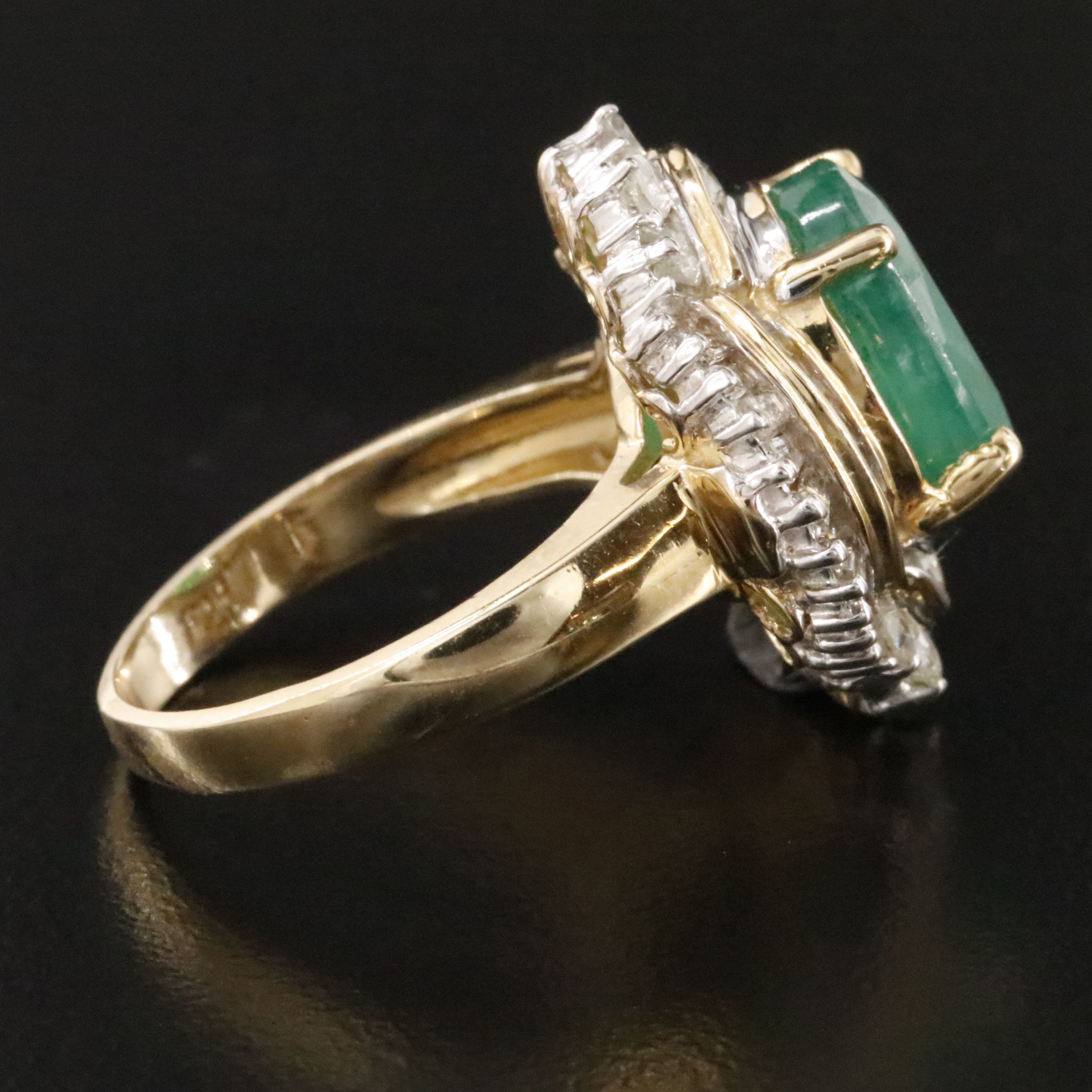 14K 3.58 CT Emerald and 1.03 CTW Diamond Ring