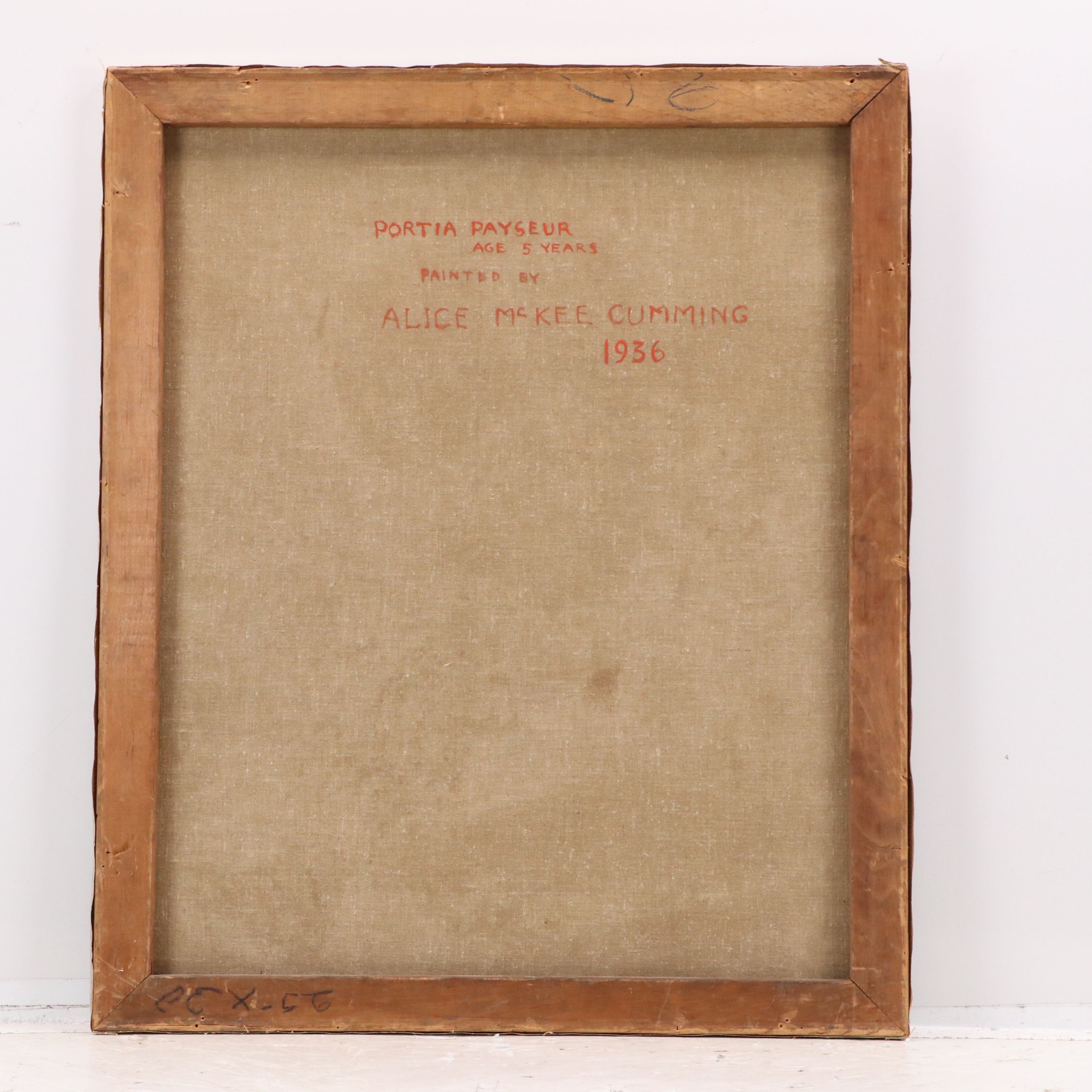 Alice McKee Cumming Oil Portrait "Portia Payseur, Age 5 Years," 1936