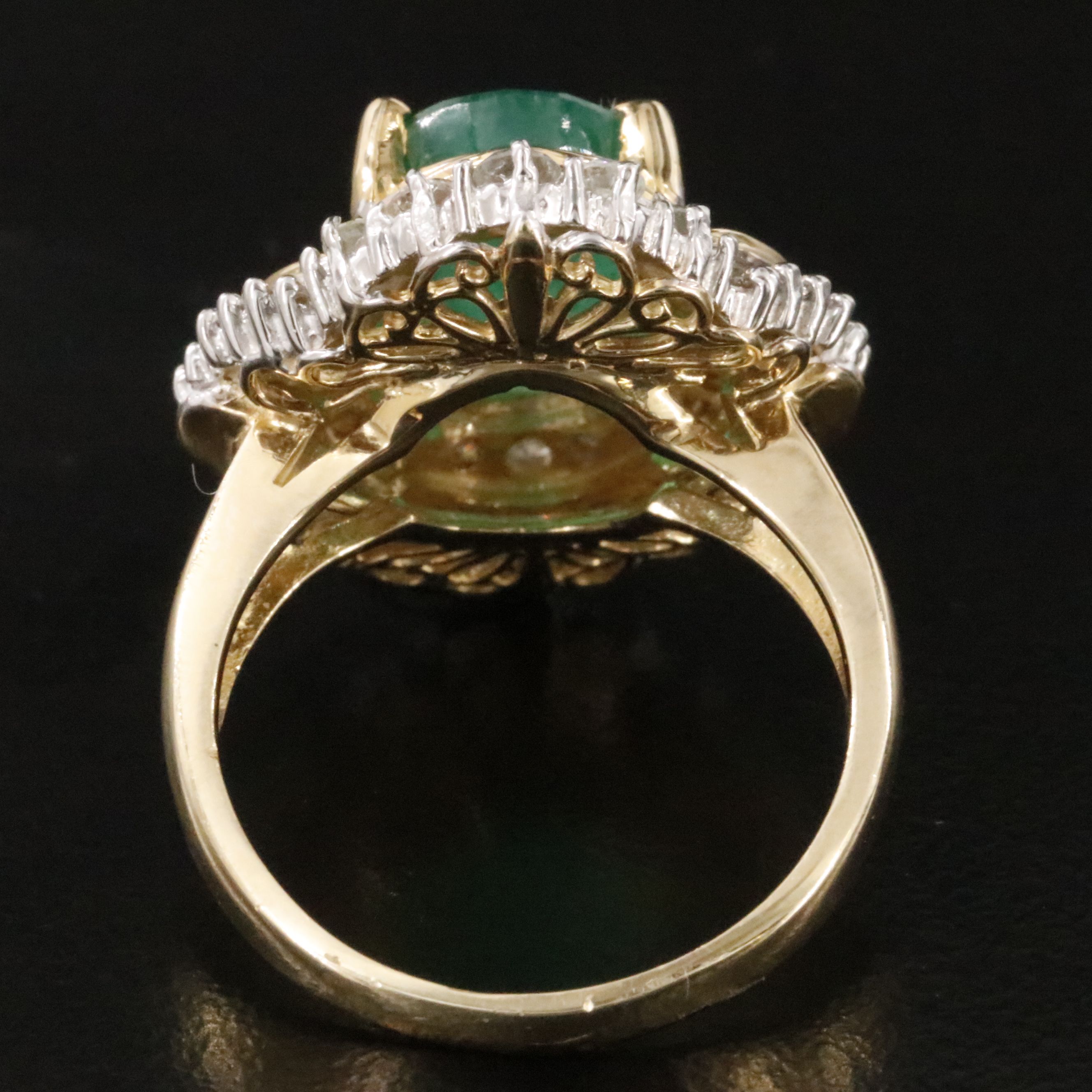 14K 3.58 CT Emerald and 1.03 CTW Diamond Ring
