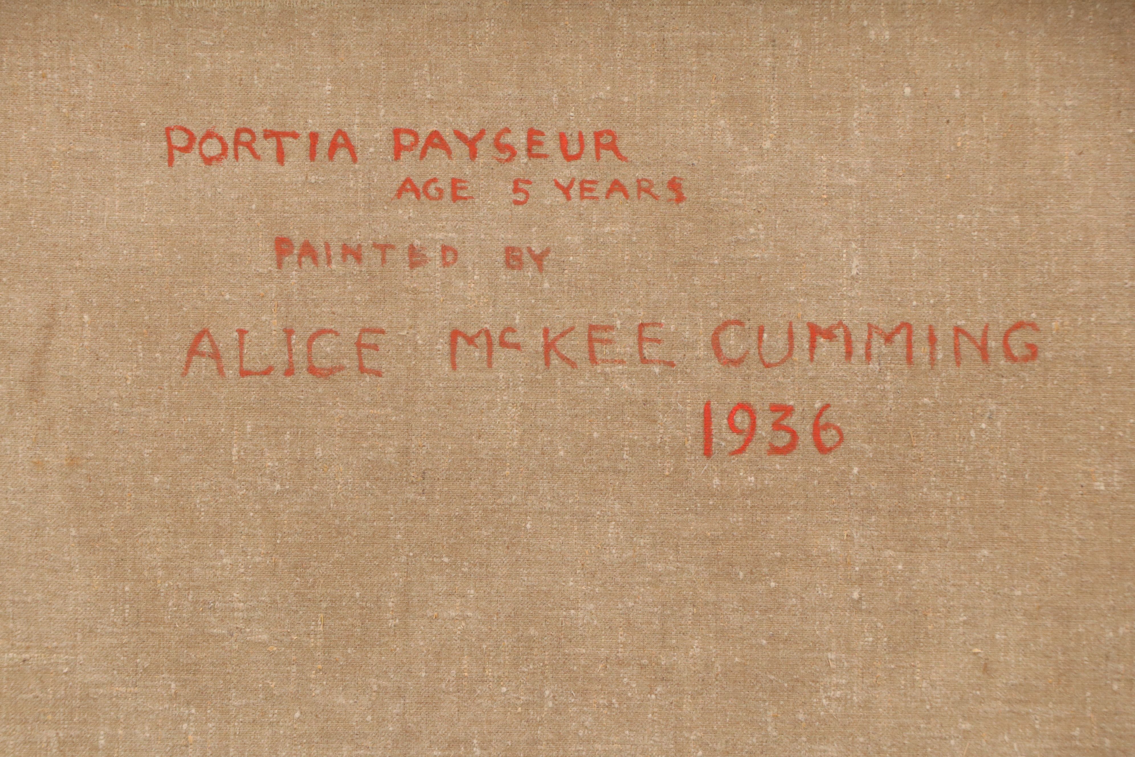 Alice McKee Cumming Oil Portrait "Portia Payseur, Age 5 Years," 1936