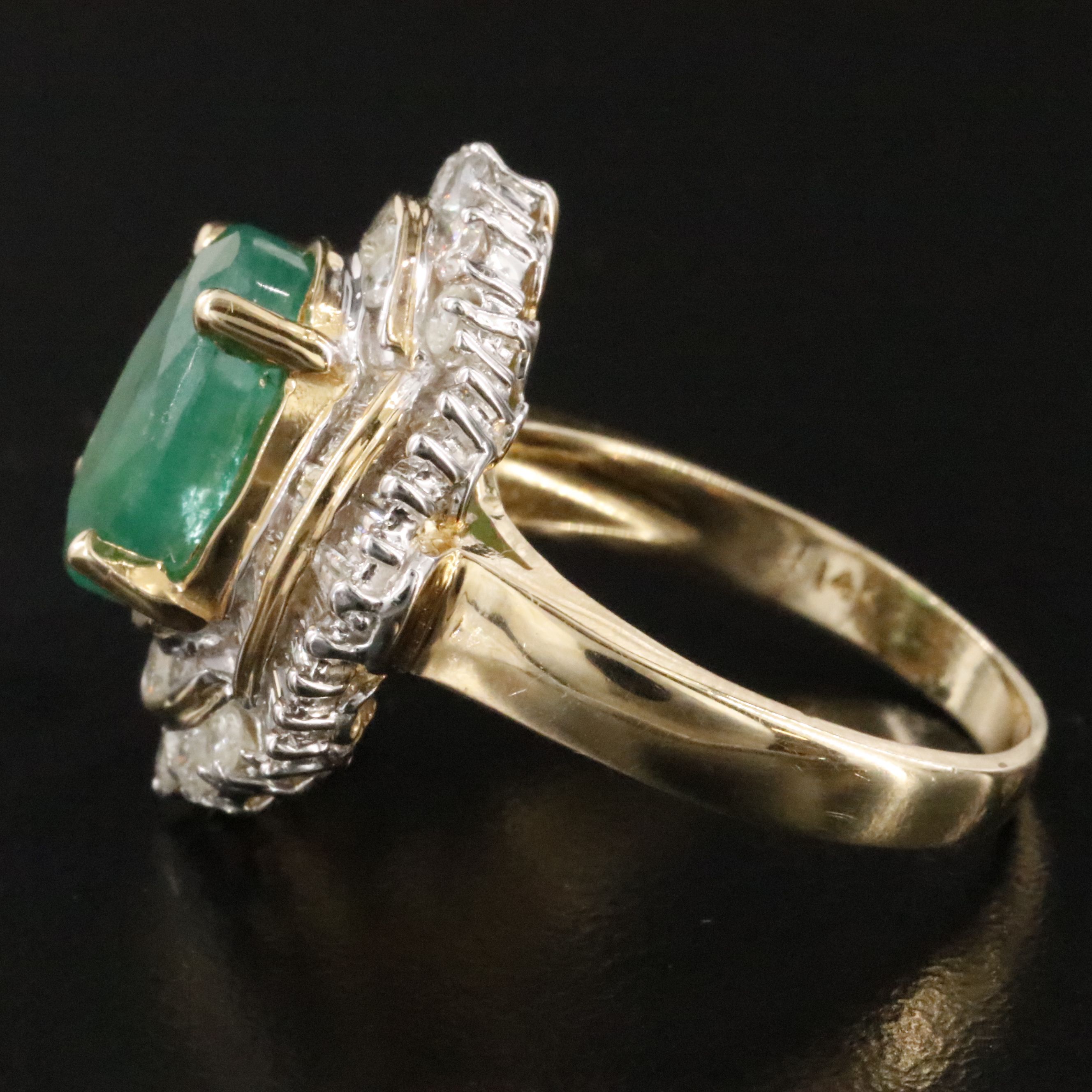 14K 3.58 CT Emerald and 1.03 CTW Diamond Ring
