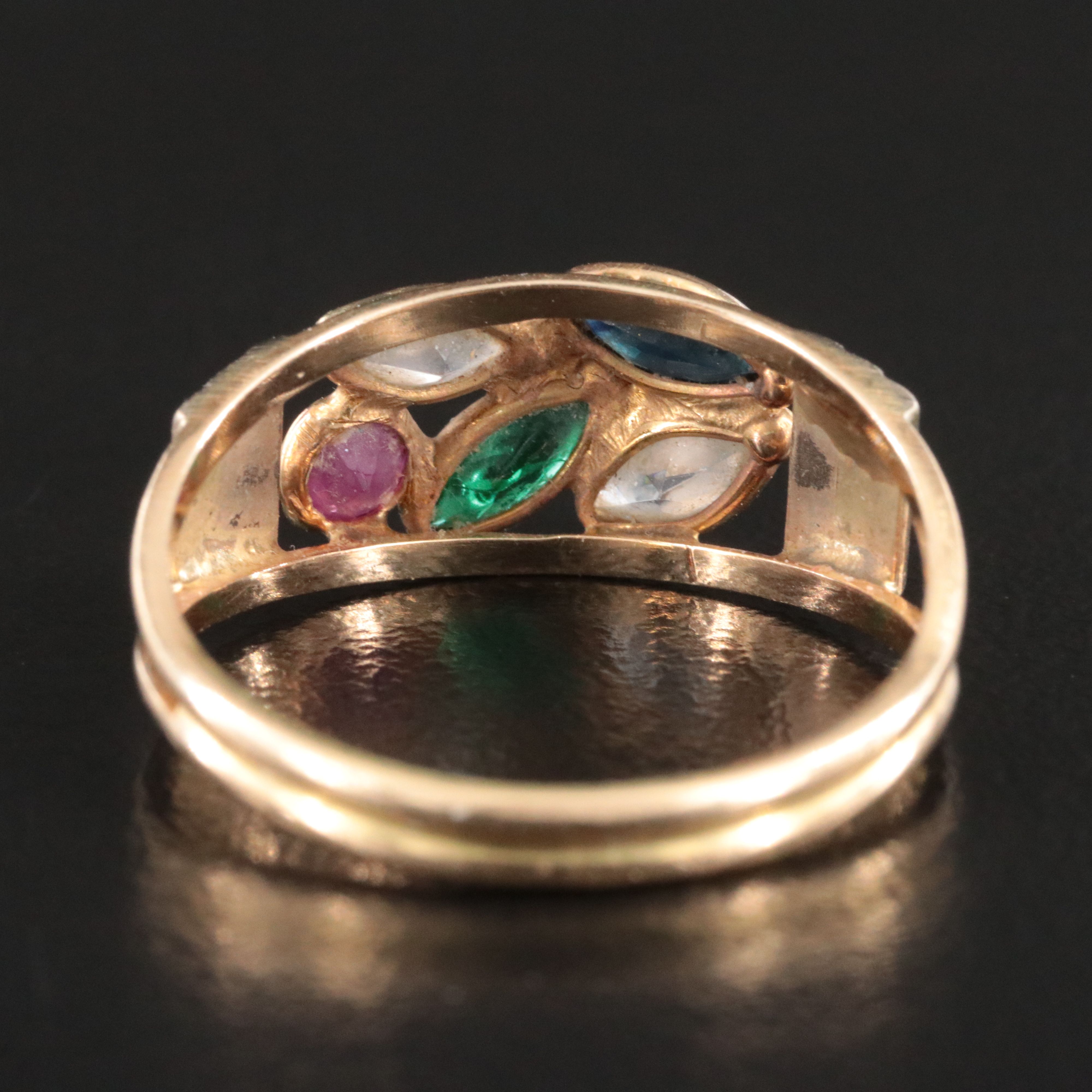 14K Ruby, Sapphire and CZ Ring