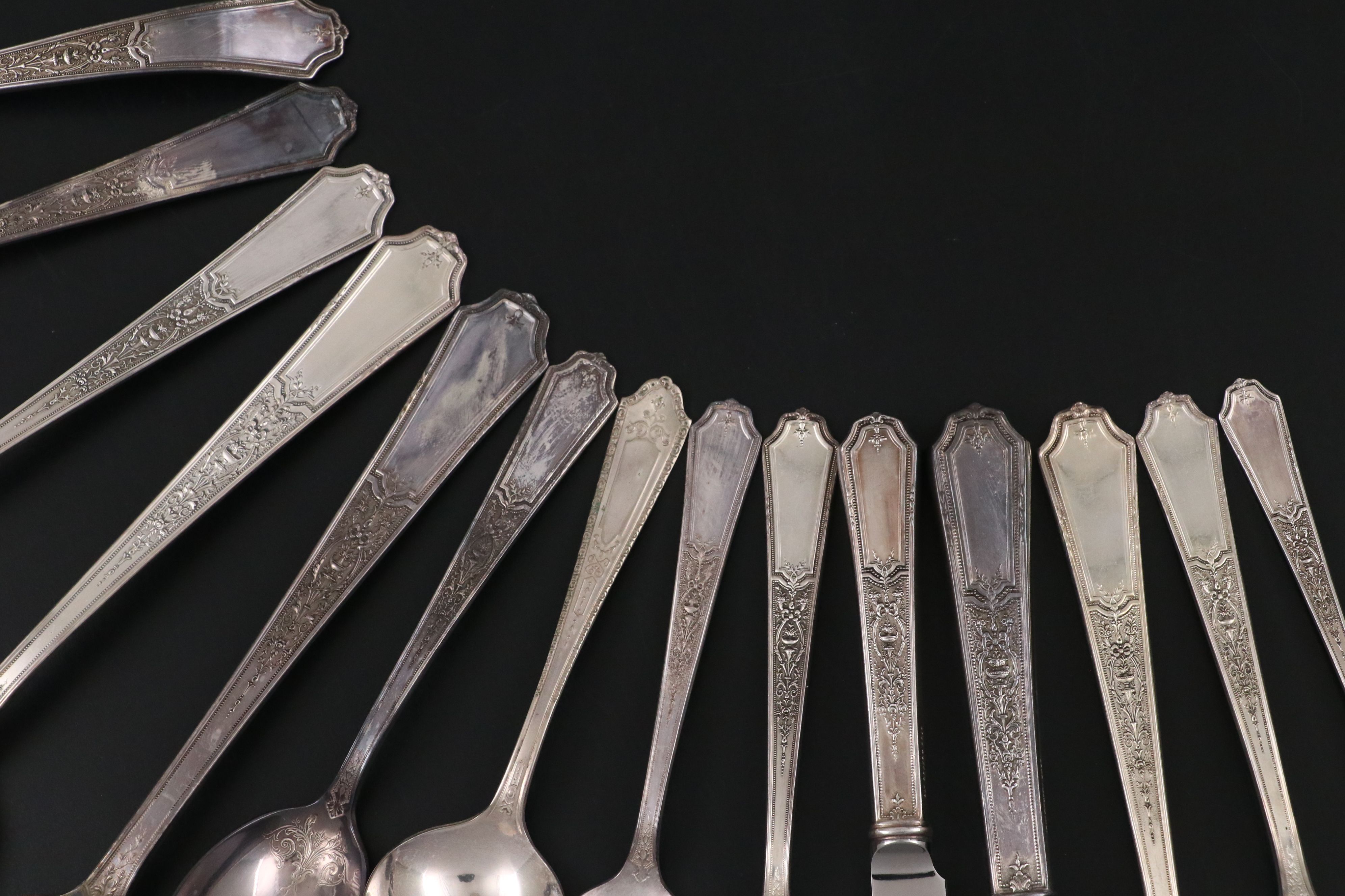 1847 Rogers Bros. "Ancestral" Silver Plate Flatware