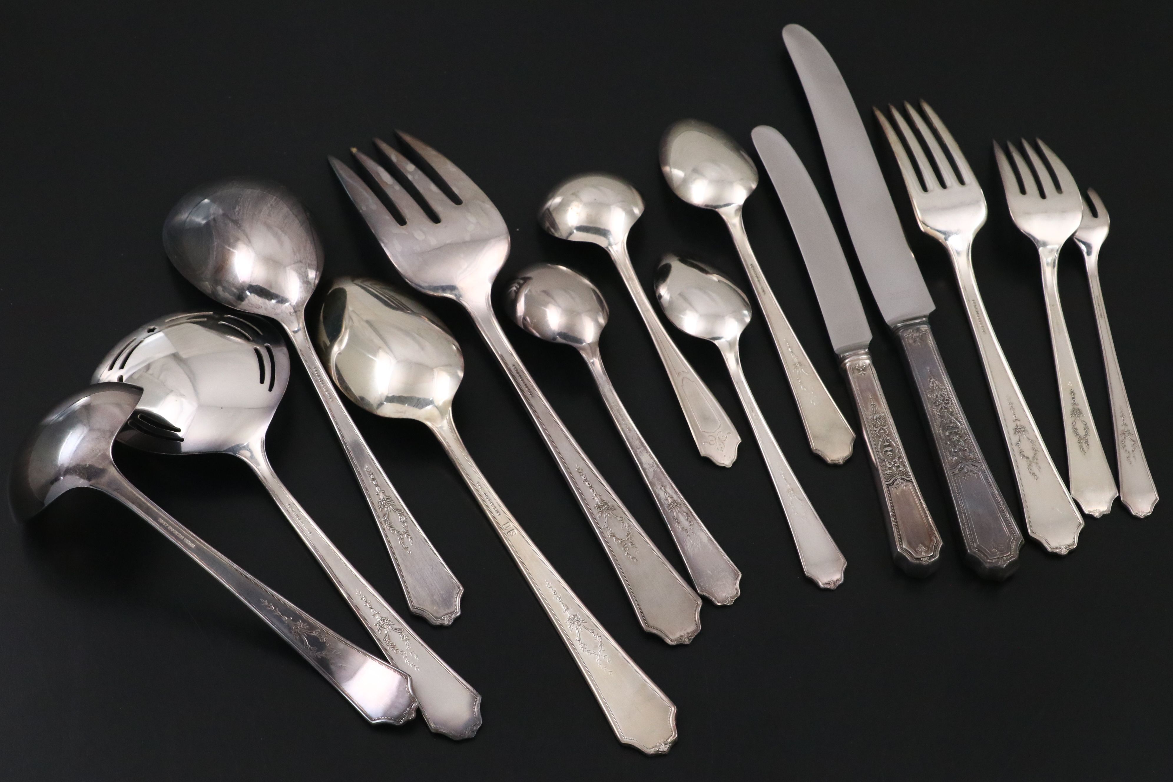 1847 Rogers Bros. "Ancestral" Silver Plate Flatware