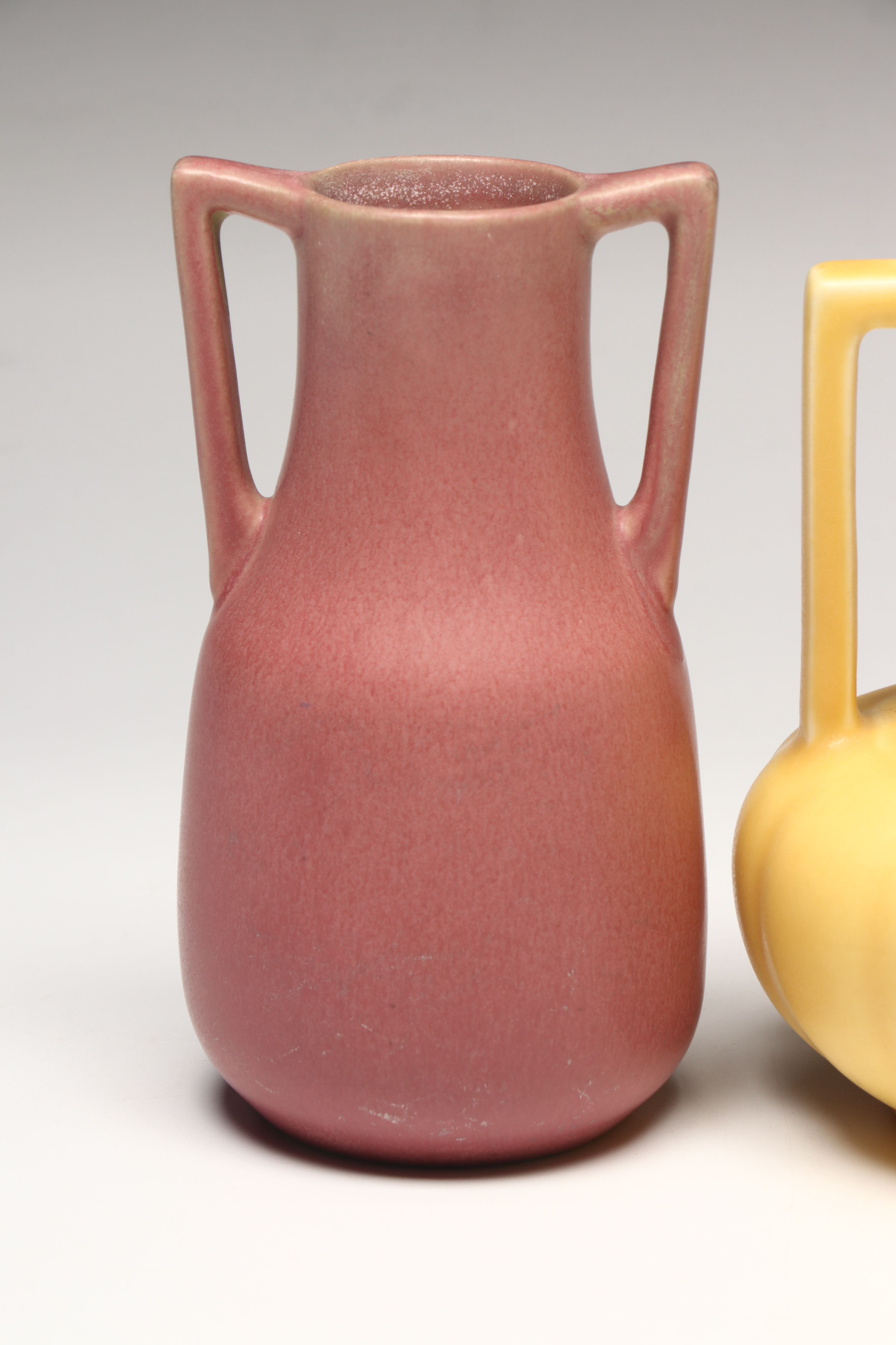 Rookwood Pottery Handled Matte Glaze Ceramic Vases, 1920s-1930s