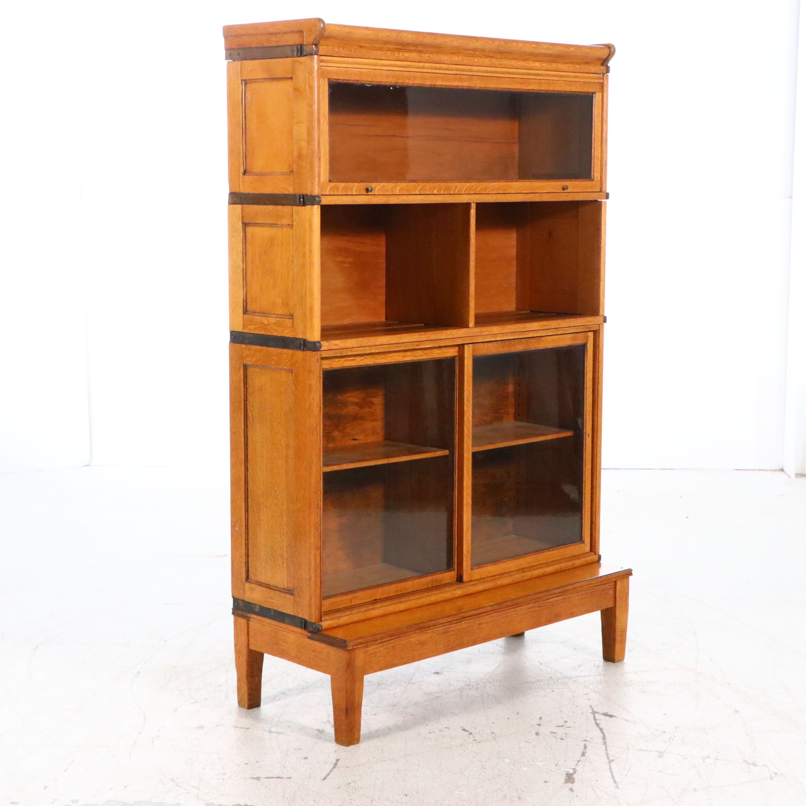 Arts & Crafts Oak Barrister's Bookcase, Early 20th Century