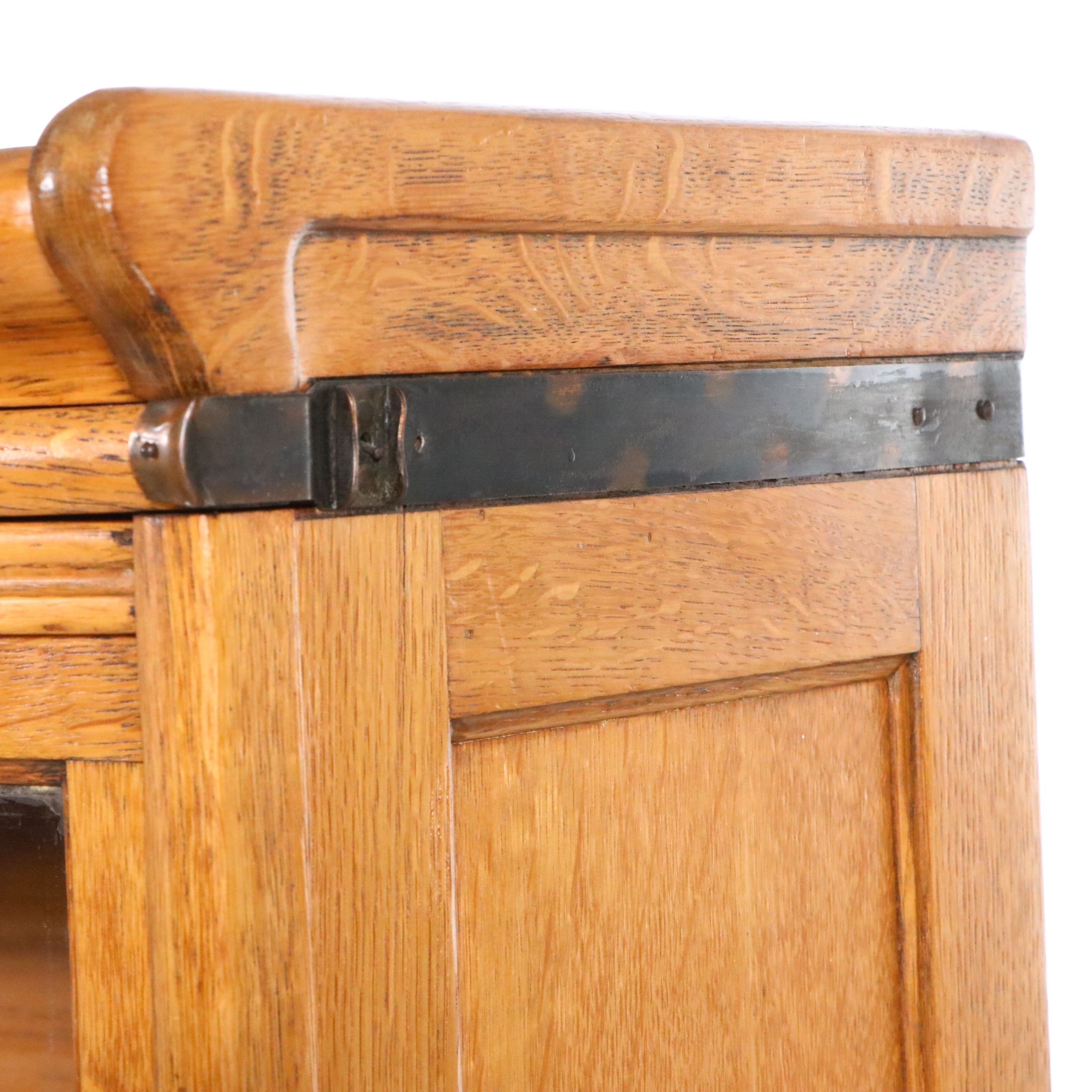 Arts & Crafts Oak Barrister's Bookcase, Early 20th Century