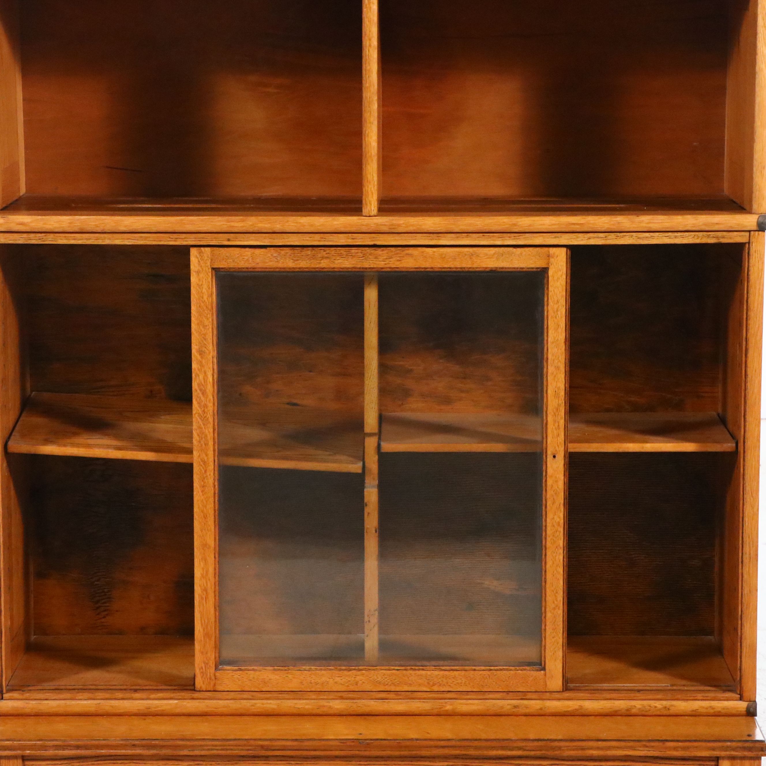 Arts & Crafts Oak Barrister's Bookcase, Early 20th Century