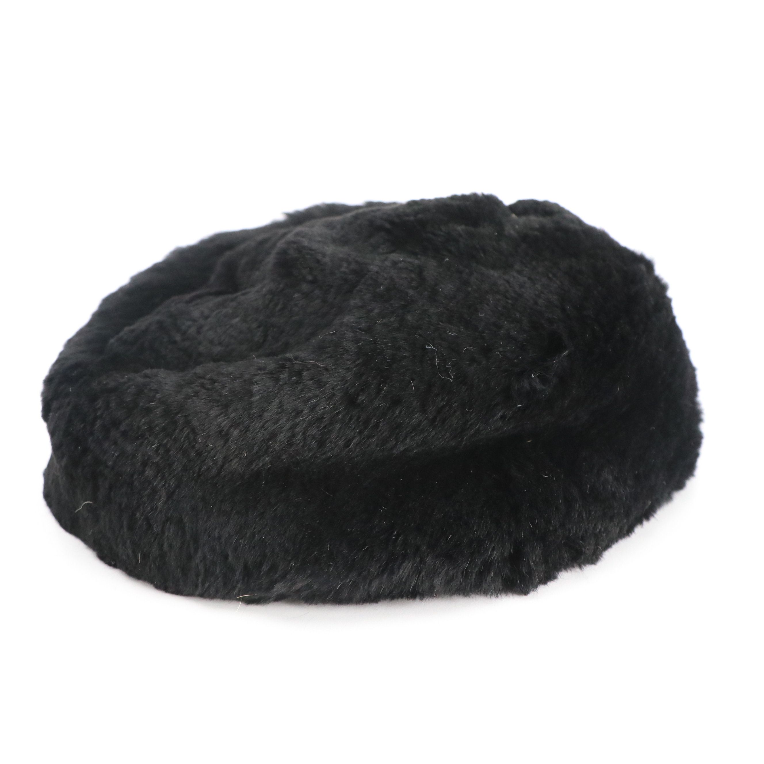 I. Magnin Vintage Sheared Rabbit Fur Hat, Other Mink Collar, Faux Leopard Hat