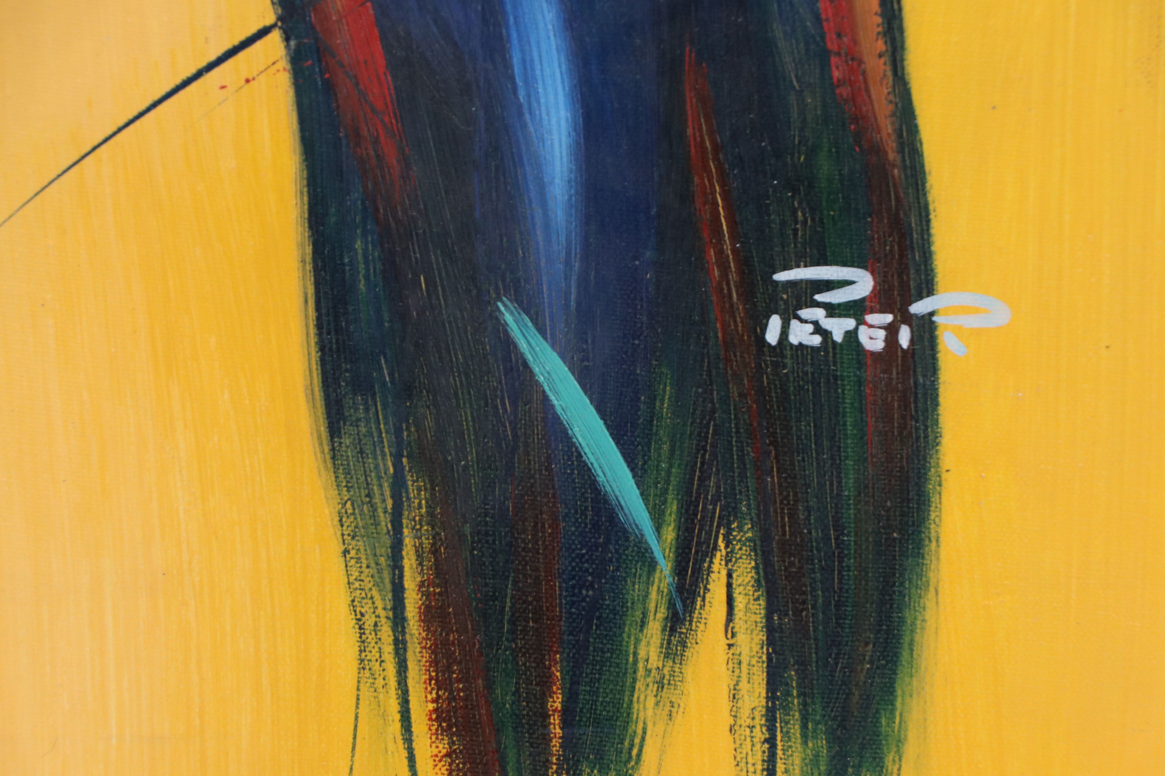 Figurative Acrylic Painting of Blue Nudes