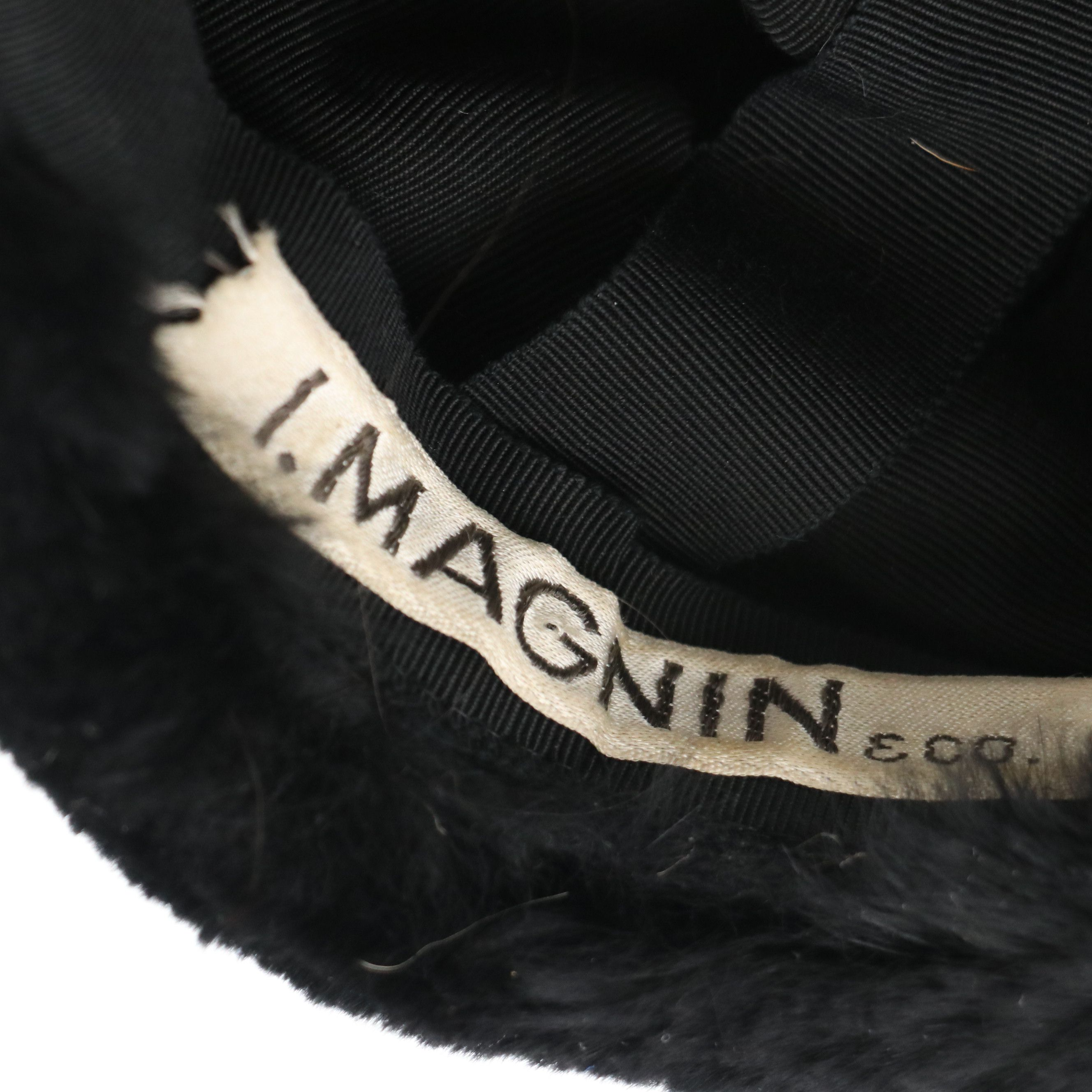 I. Magnin Vintage Sheared Rabbit Fur Hat, Other Mink Collar, Faux Leopard Hat