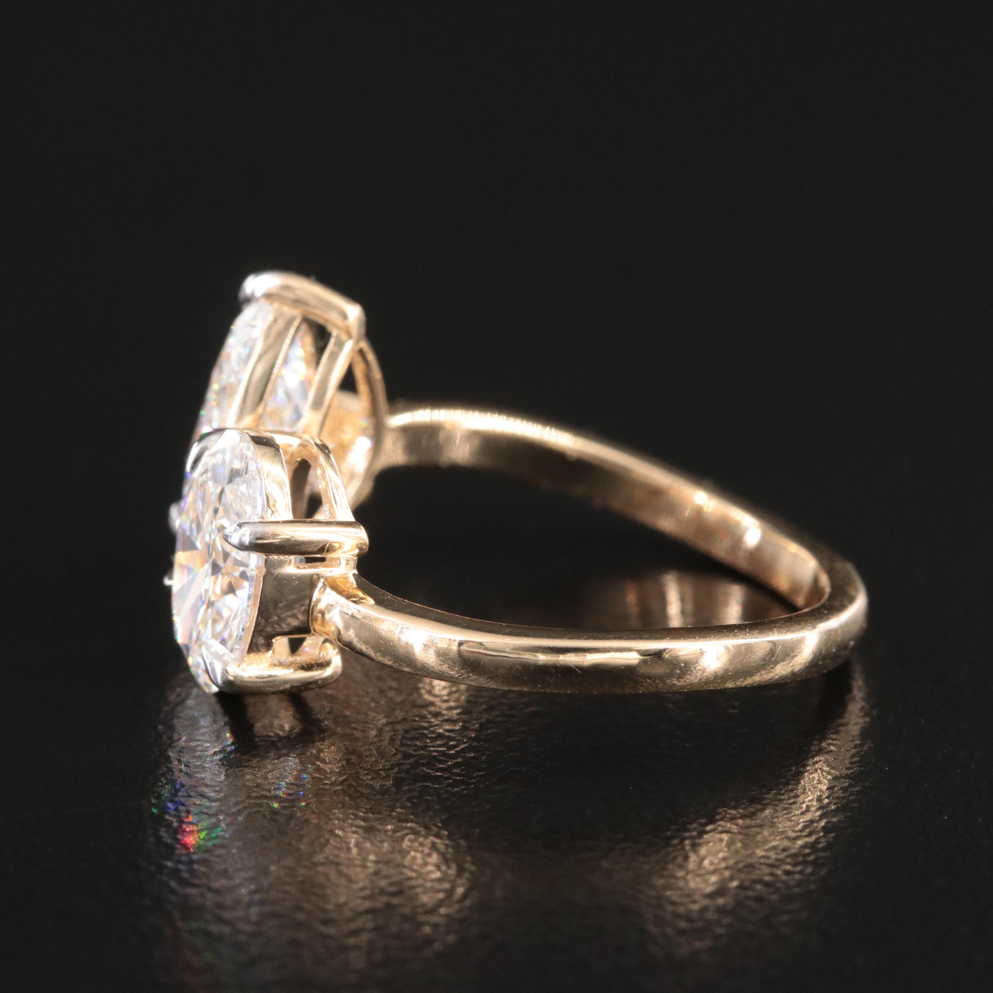14K 2.75 CTW Lab Grown Toi et Moi Ring with IGI Report14K 2.75 CTW Lab Grown Toi et Moi Ring with IGI Report