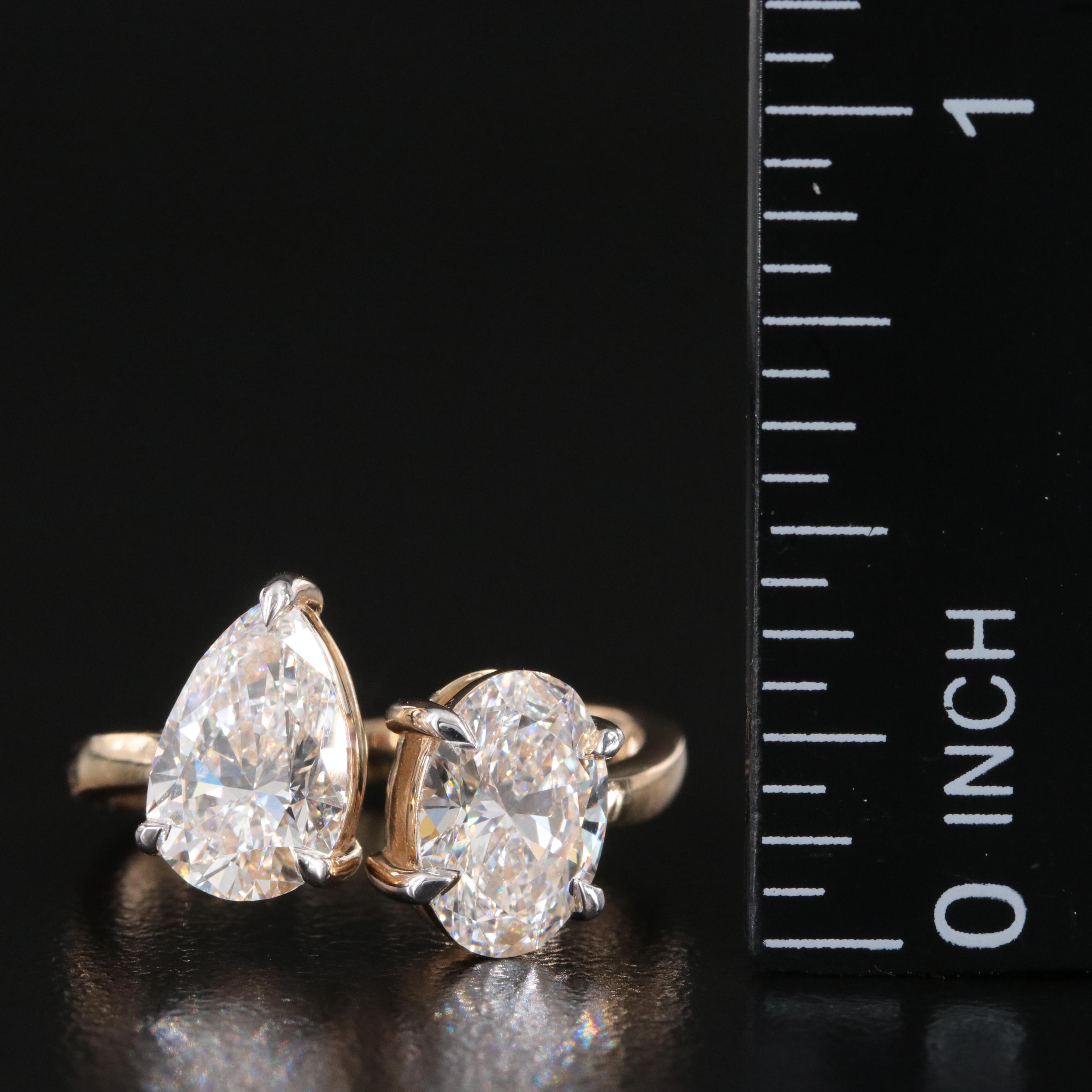 14K 2.75 CTW Lab Grown Toi et Moi Ring with IGI Report14K 2.75 CTW Lab Grown Toi et Moi Ring with IGI Report